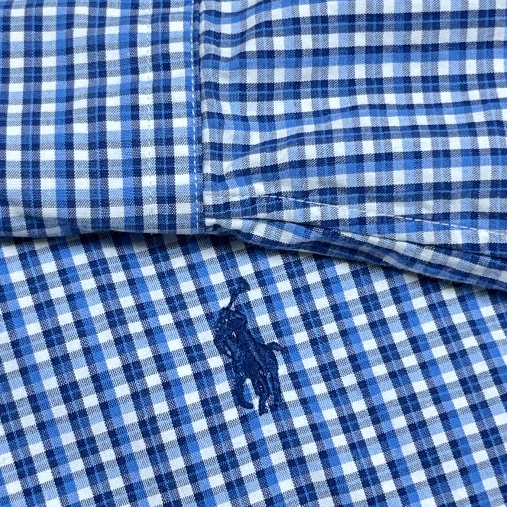 Ralph Lauren Ralph Lauren Shirt Men Large Blue Classic Fit Plaid Button-Up Dress Shirt Adult Size 42R - 5 Thumbnail