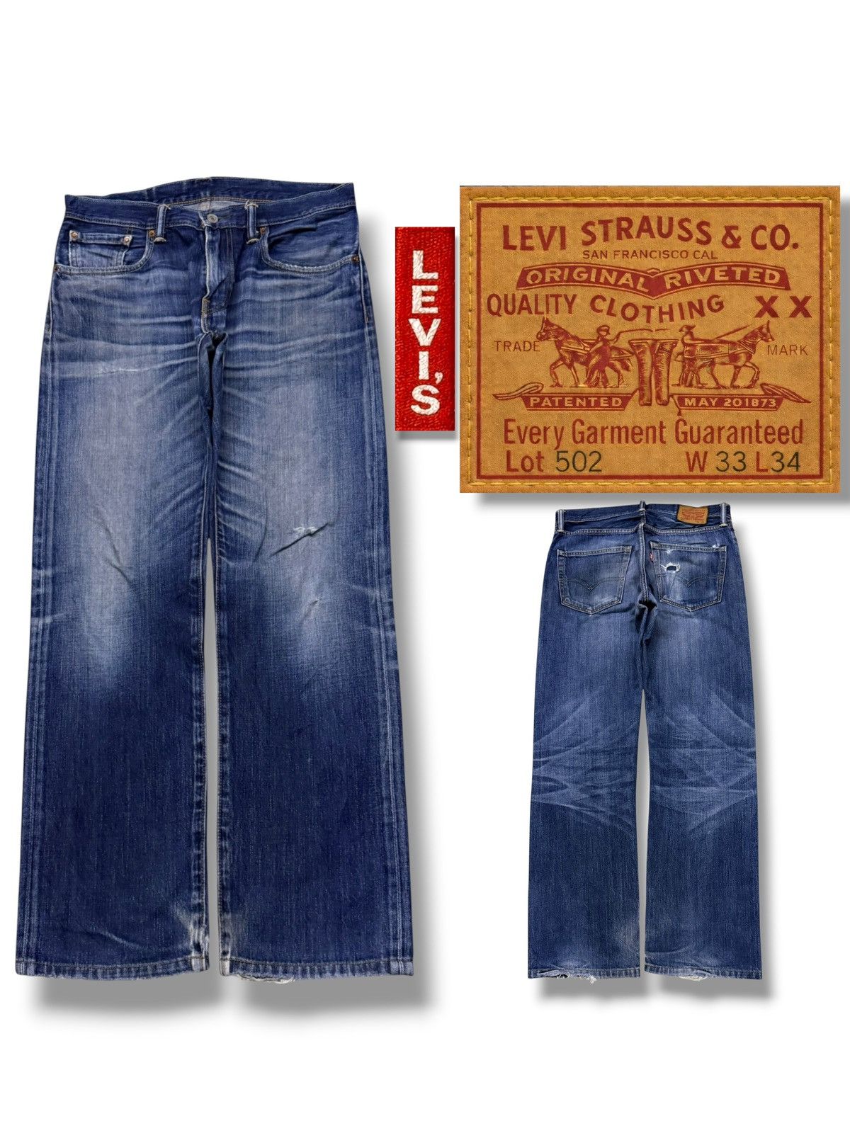 Levi's Vintage Levi’s 502 Denim Jeans | Slim Regular Straight | W33 Size US 33 - 1 Thumbnail