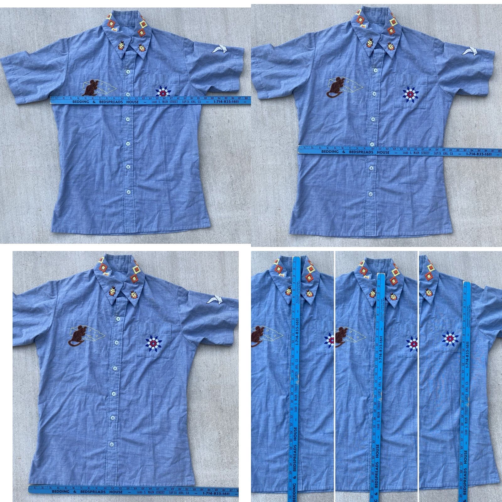 Vintage VINTAGE Western Embroidered Chambray Shirt Denim Look Western Palm Tree Mouse Etc Mens XL Blue Short Sleeve Button-Up Embroidered Accessories Size US XL / EU 56 / 4 - 11 Thumbnail