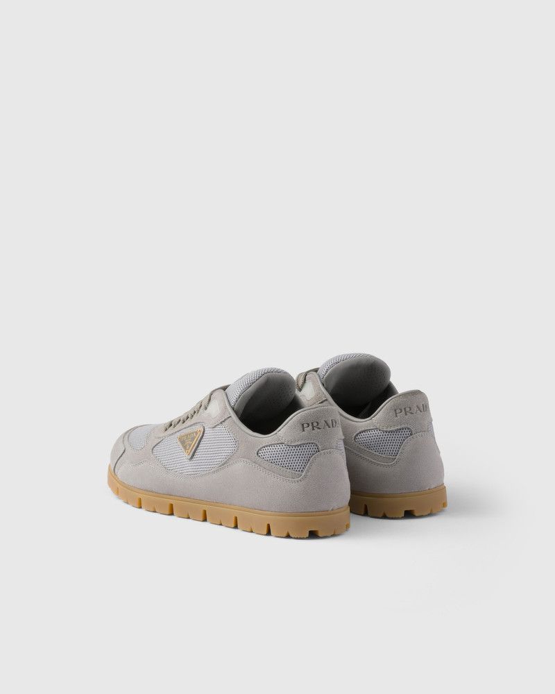 Prada o1B3y1r0526 Trail Mesh Fabric And Suede Sneakers in Grey Size US 8 / IT 38 - 4 Thumbnail