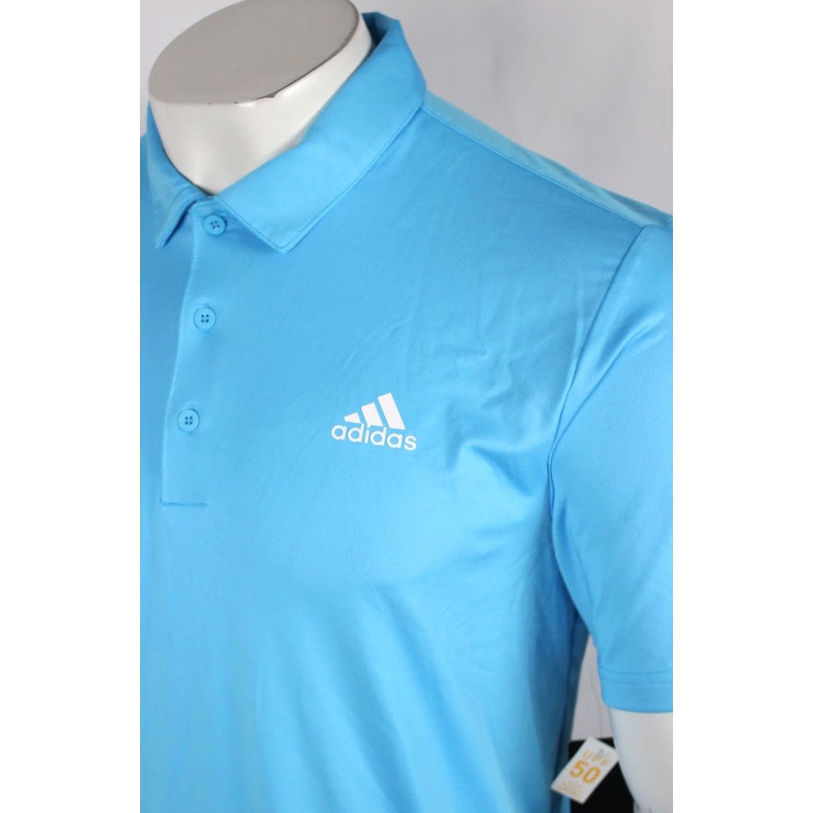 Adidas Adidas Golf Polo Ultimate Solid Short Sleeve Shirt M Sky Rush Blue Mens Polo Shirt Size US M / EU 48-50 / 2 - 4 Thumbnail