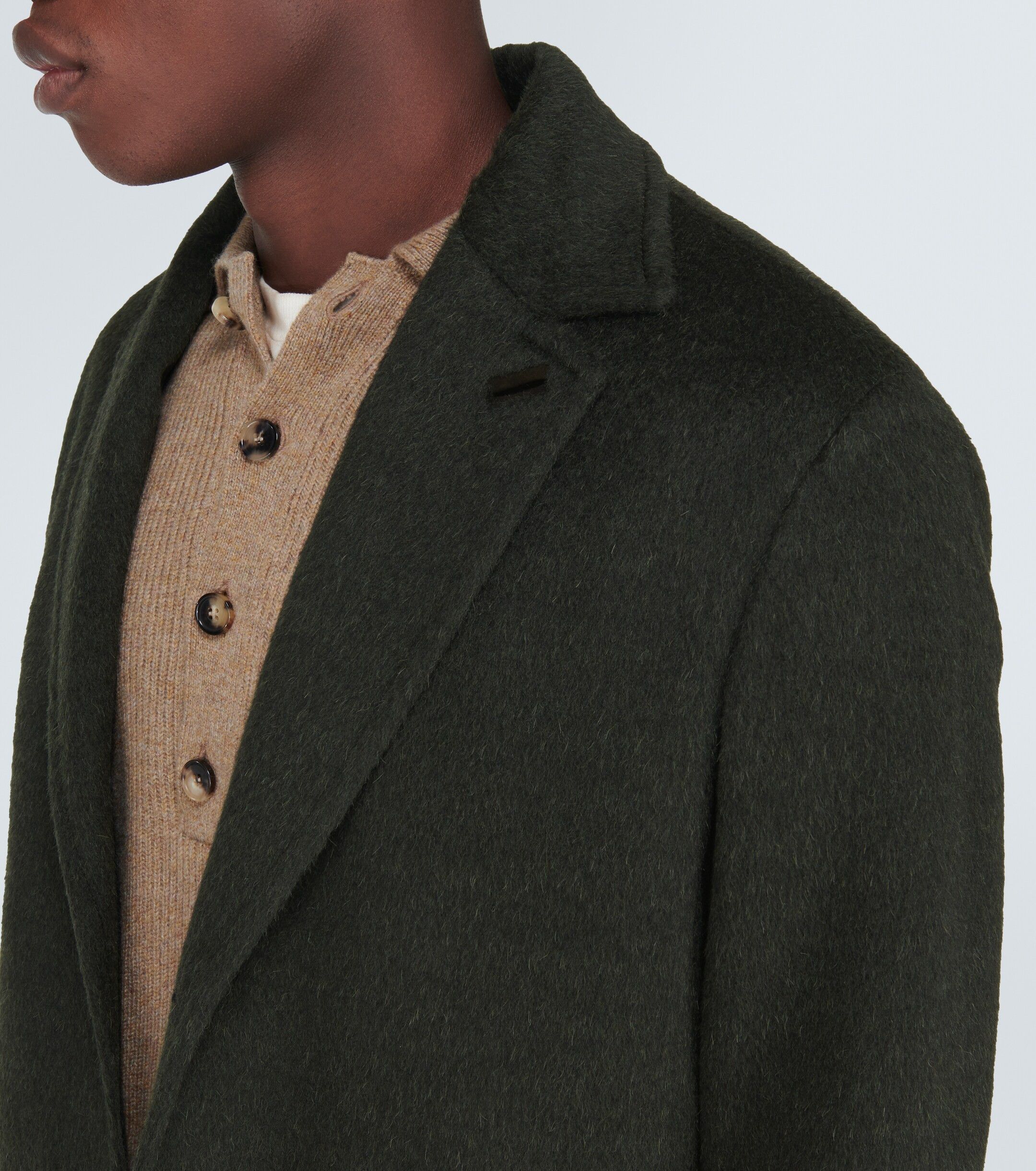 Loro Piana o1w1db10824 Gibson Cashmere Coat in Olive Green Size US S / EU 44-46 / 1 - 6 Thumbnail