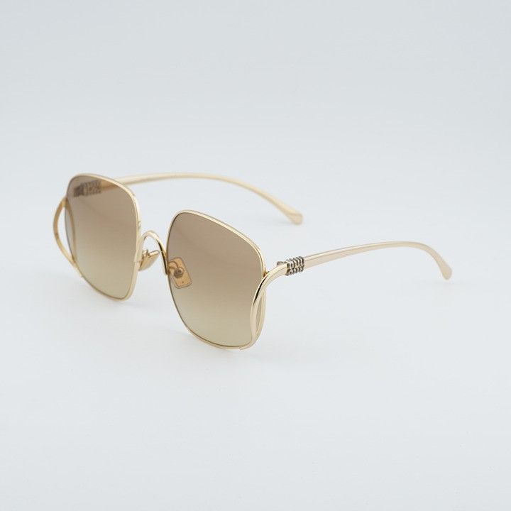Miu Miu Miu Miu MUA57S 5AK20S Sunglasses Gold Square Frame, Brown Size ONE SIZE - 1 Thumbnail