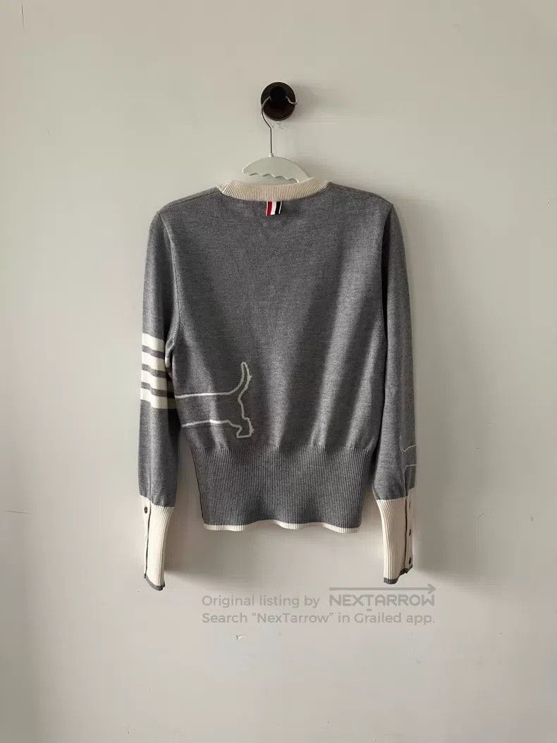 Thom Browne Thom Browne Gray dog wool sweater Size US XXS / EU 40 - 2 Thumbnail
