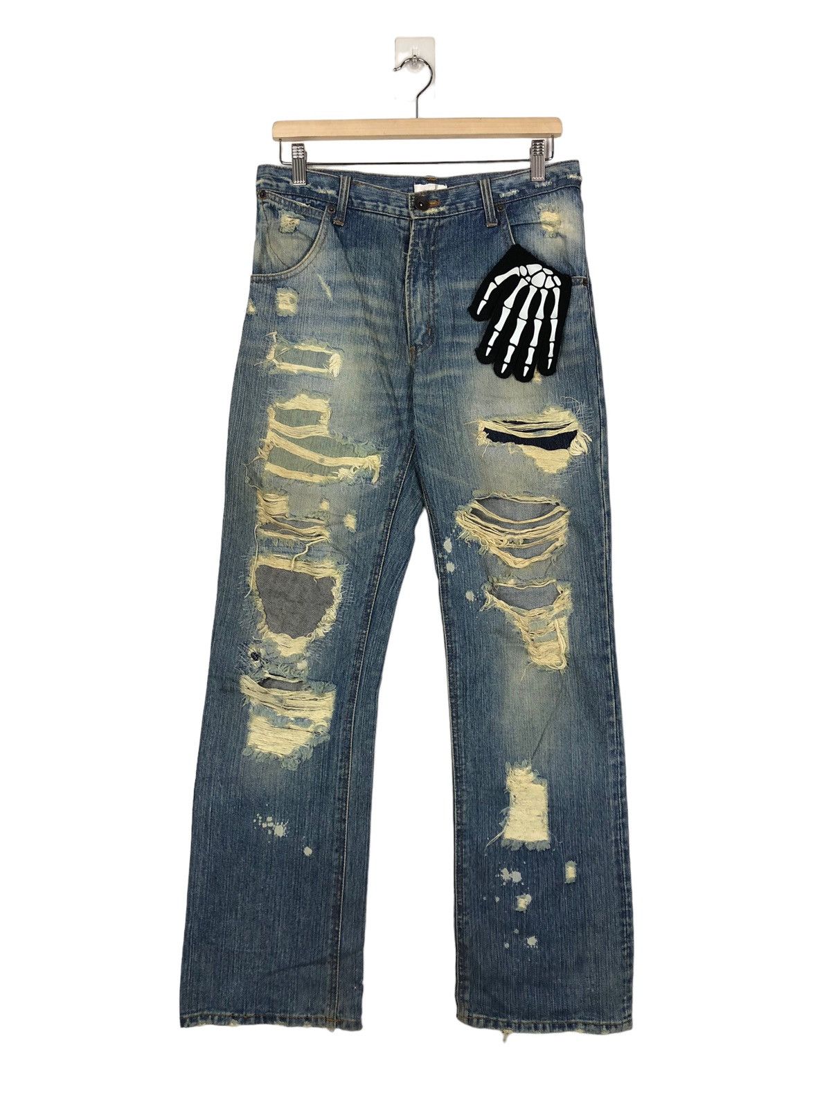 Hysteric Glamour 🔥Rare Distressed Denim Jeans Straight Cut Hysteric Glamour Size US 32 / EU 48 - 1 Thumbnail