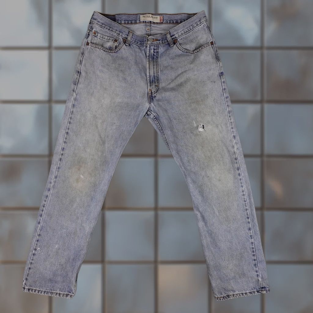Levi's Levi's 505 Jeans Mens 36x32 Blue Denim Regular Fit Distressed Mexico Size US 36 / EU 52 - 1 Thumbnail