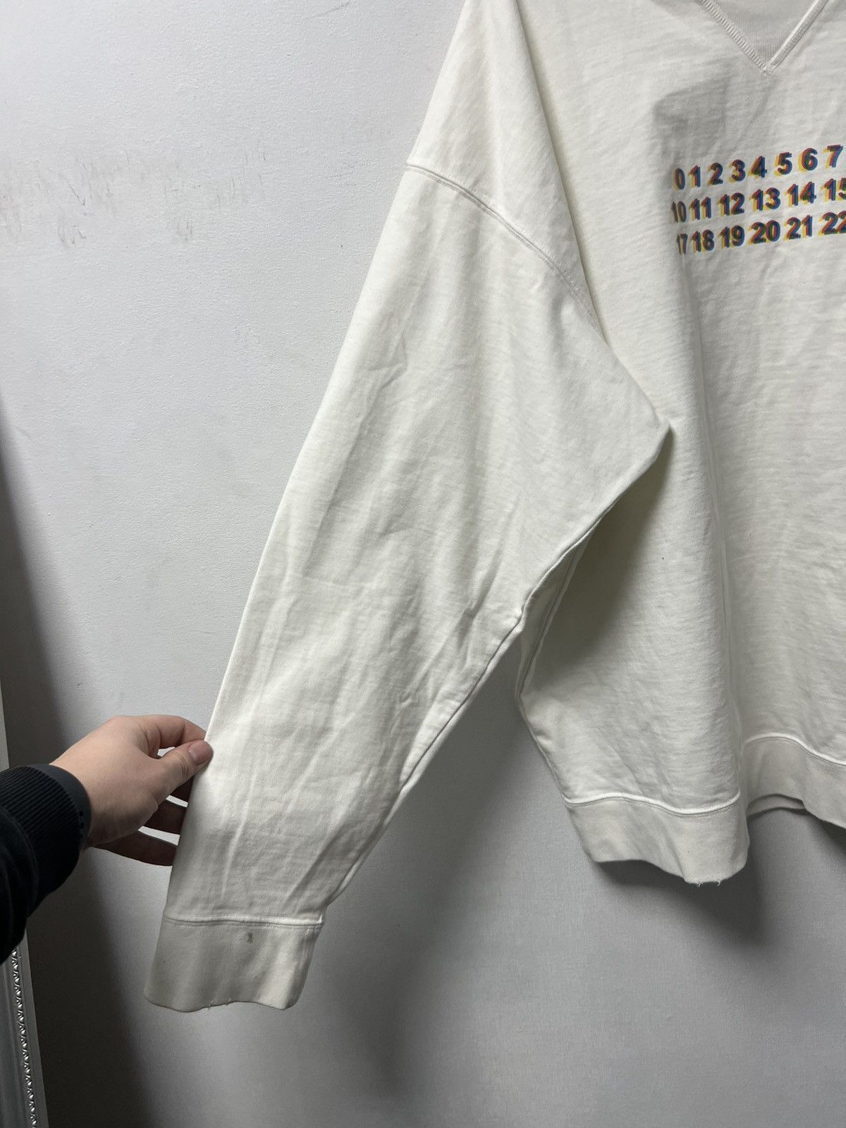Maison Margiela Maison Margiela Big Logo Sweatshirt Luxury White Mens Size US S / EU 44-46 / 1 - 5 Thumbnail
