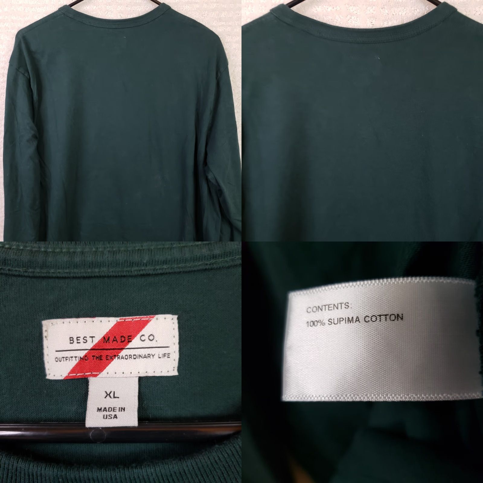CO Best Made Co Shirt Men XL Green Long Sleeve Crew Neck Tee Casual USA Size US XL / EU 56 / 4 - 8 Thumbnail
