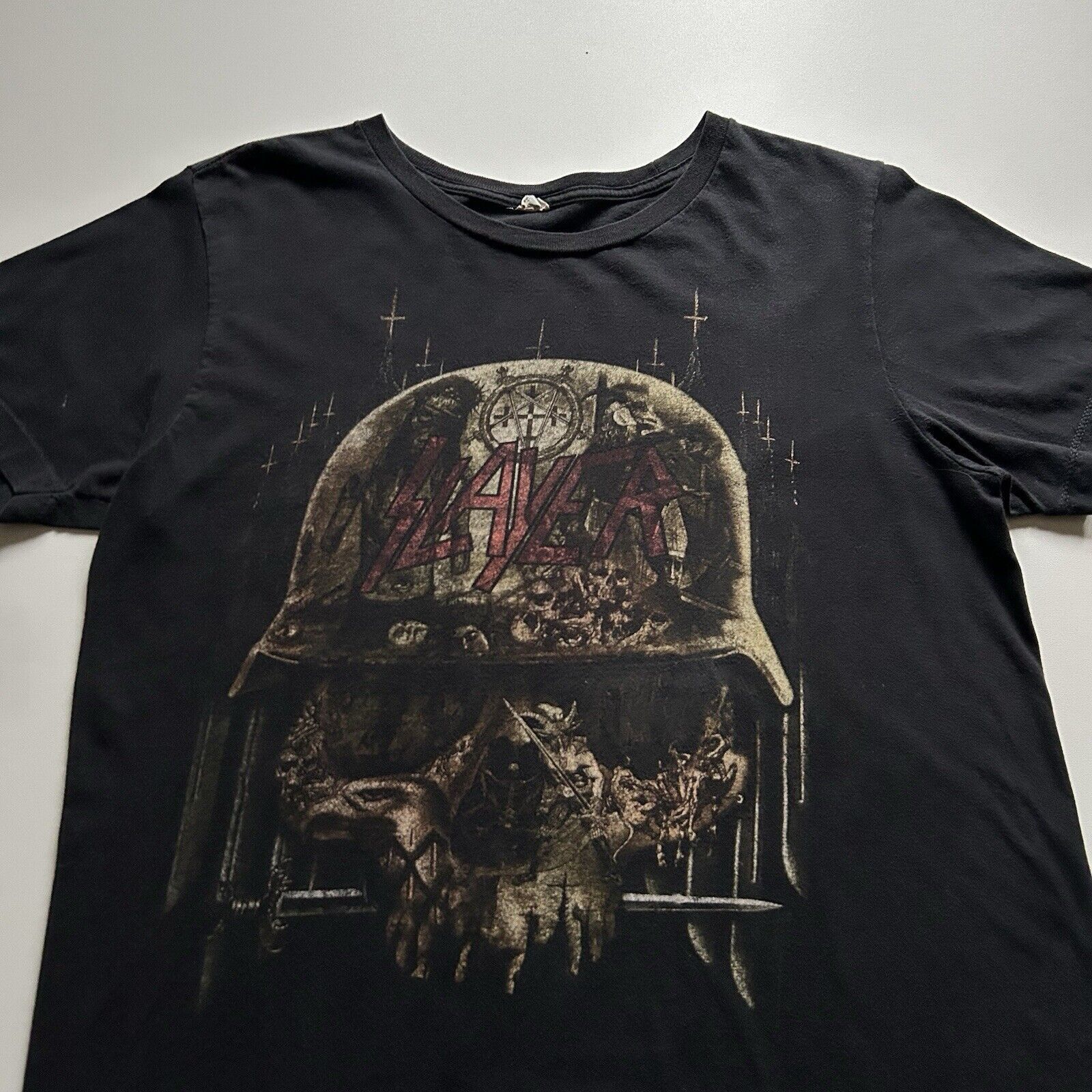 Band Tees Vintage Y2K Slayer T Shirt Medium Faded Black Skull Art Rare Size US M / EU 48-50 / 2 - 2 Thumbnail