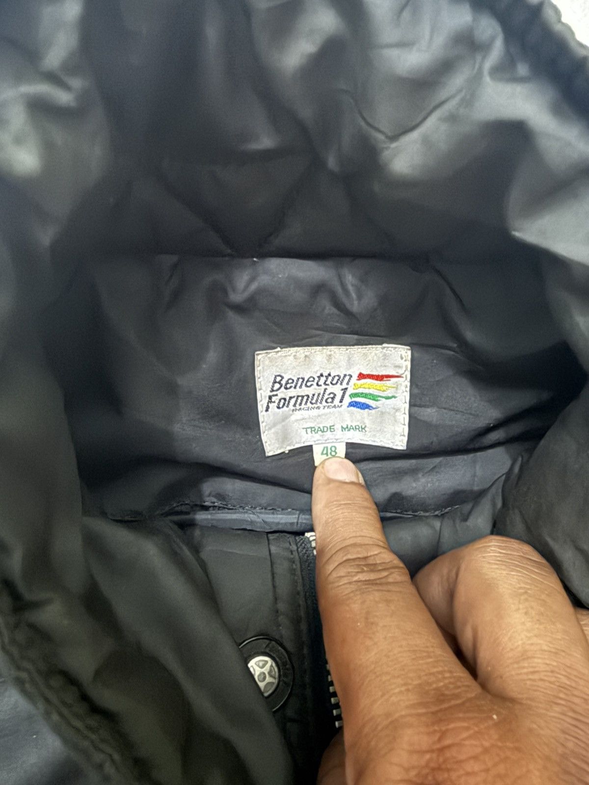 United Colors Of Benetton 90’s UCOB Big Logo Bomber Distress Jacket Size US M / EU 48-50 / 2 - 5 Thumbnail