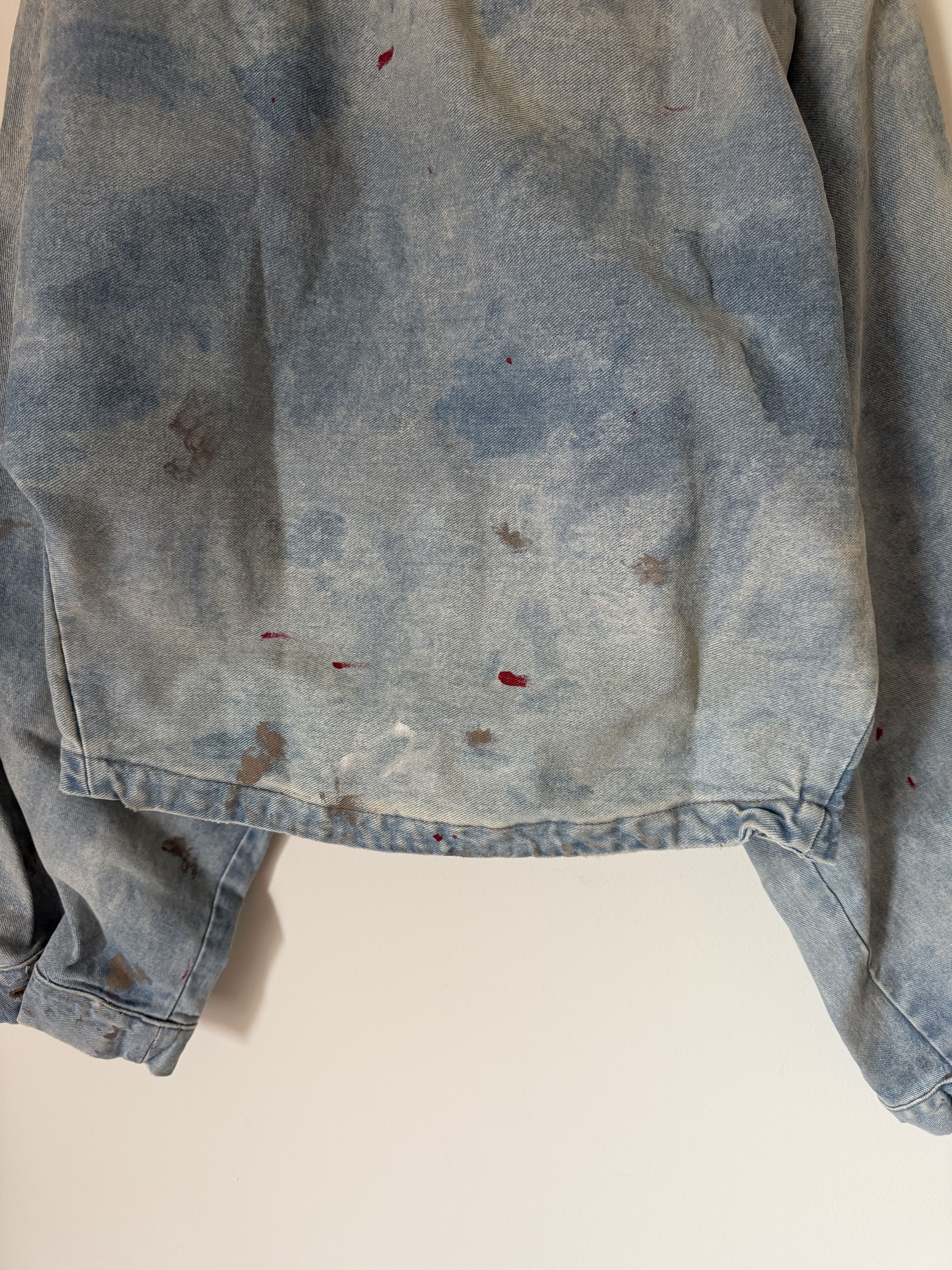 RRR-123 RRR123 Painted Rose Denim Trucker Jacket Size US XL / EU 56 / 4 - 8 Thumbnail