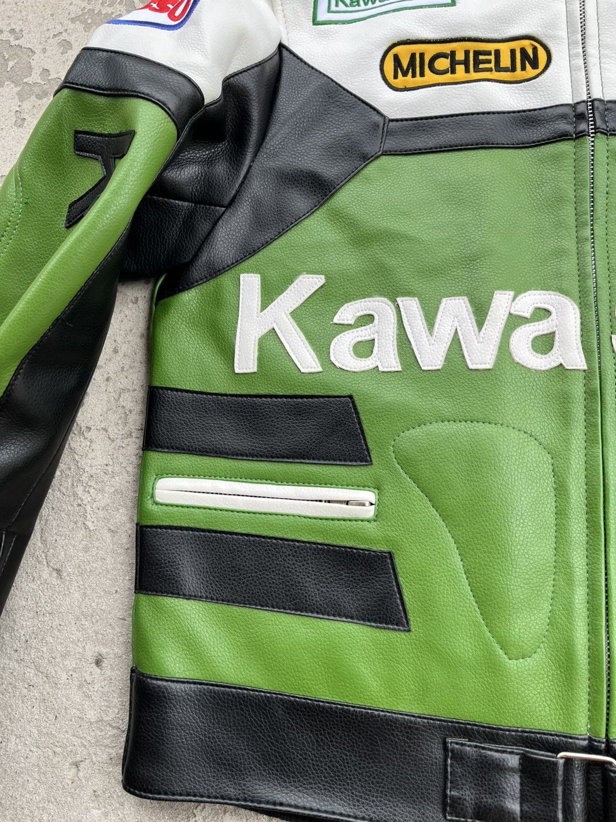 Japanese Brand Kawasaki Vintage Eco Leather PVC Motorcycle Racing Jacket Size US S / EU 44-46 / 1 - 7 Thumbnail
