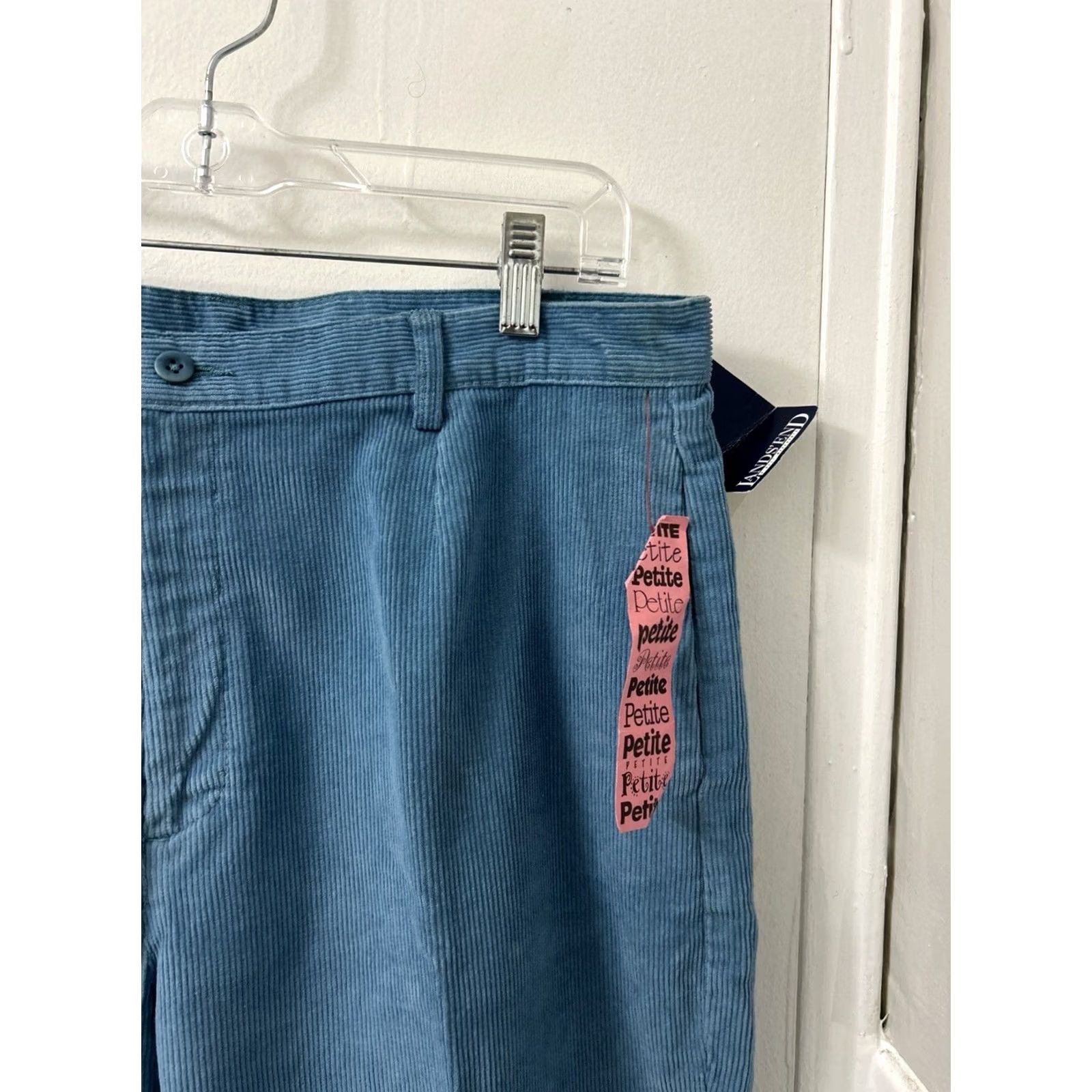 Lands' End VINTAGE Lands' End Pants Womens 16P Blue Corduroy Classic Cords Petite Pocket Zipper Button Dress Pants Womens Size 38" / US 16 / IT 52 - 4 Thumbnail