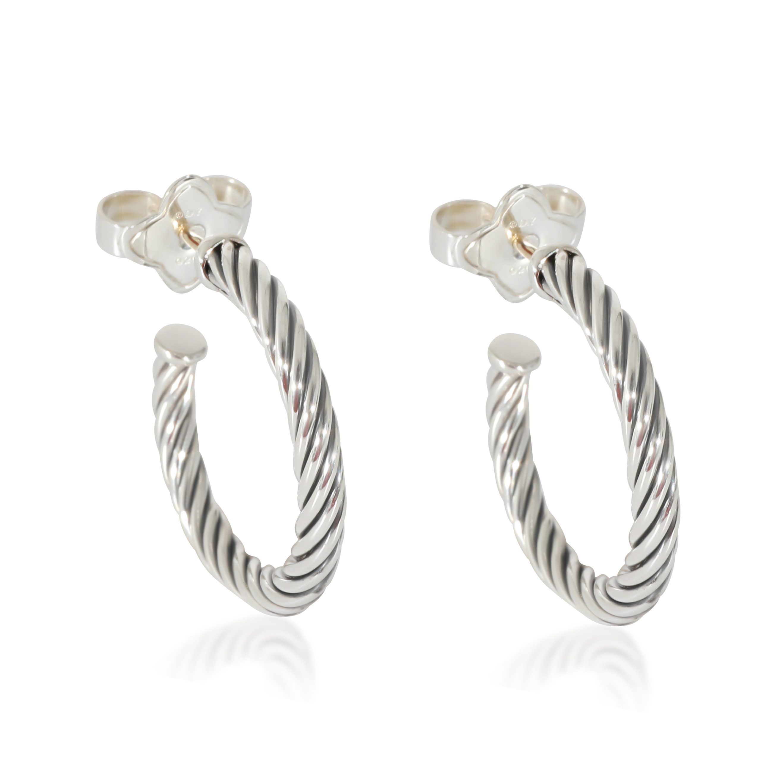 David Yurman David Yurman Cable Earrings in Sterling Silver Size ONE SIZE - 1 Thumbnail