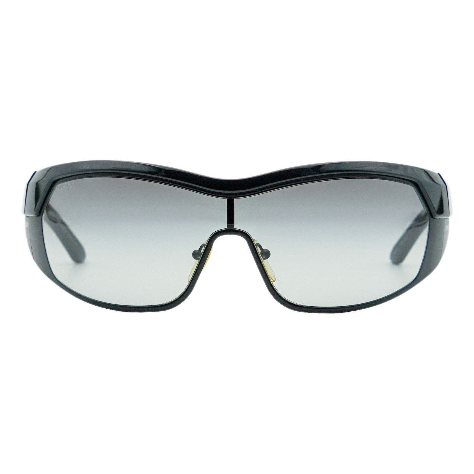 Prada Prada SPR 62I Black Shield Gradient Logo Y2K Sunglasses Size ONE SIZE - 2 Thumbnail