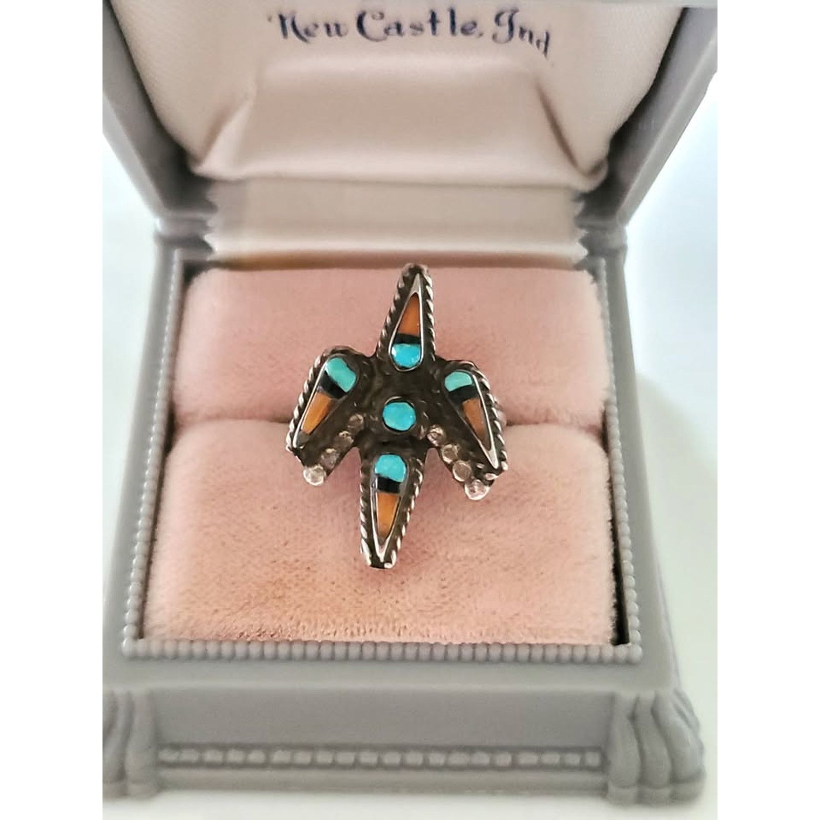 Unknown London Vintage Native American Zuni Sterling Silver Ring Size ONE SIZE - 1 Thumbnail