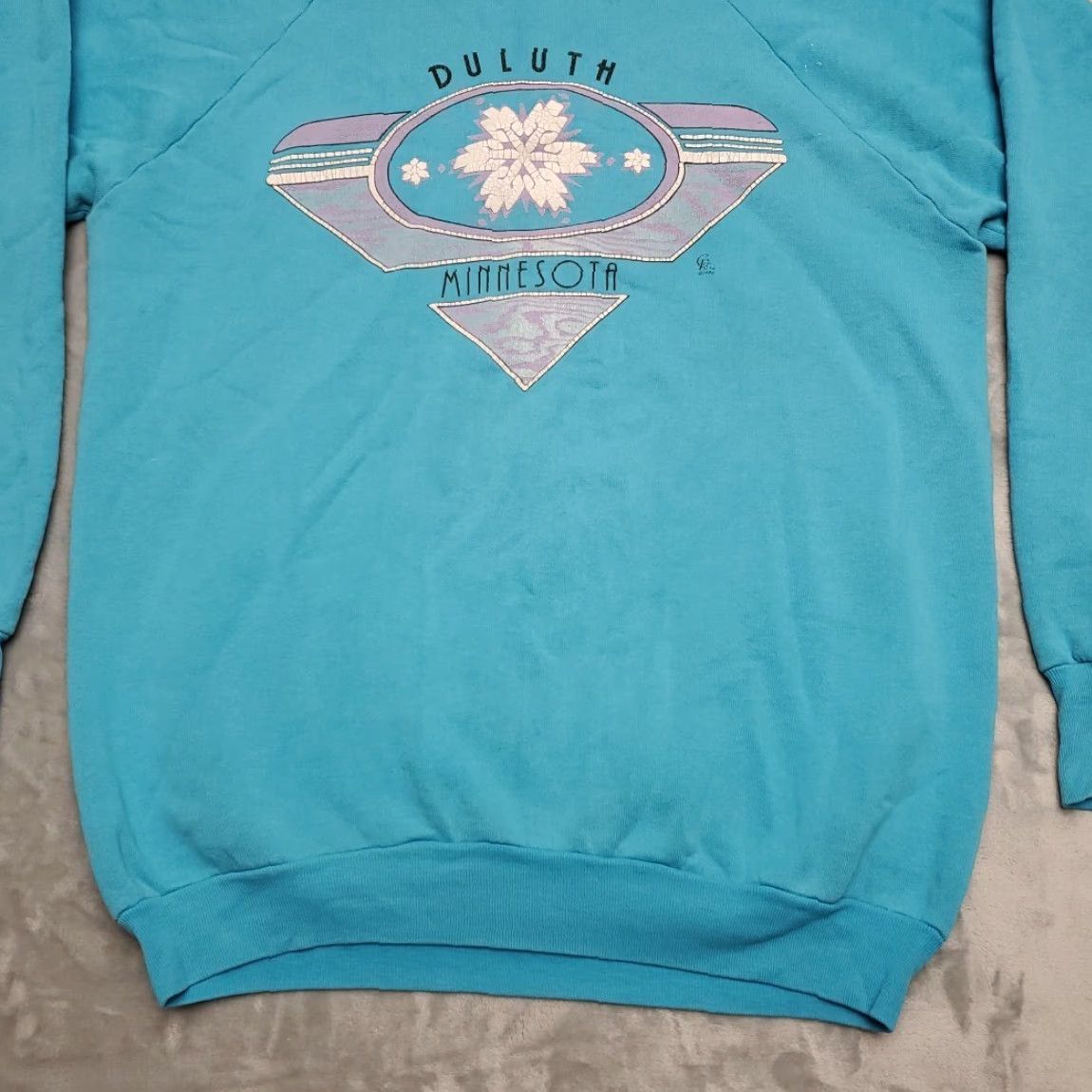 Vintage VTG Duluth Minnesota Sweatshirt Mens Large Blue Tourist Snow Ski Retro 80s USA Size US L / EU 52-54 / 3 - 2 Thumbnail