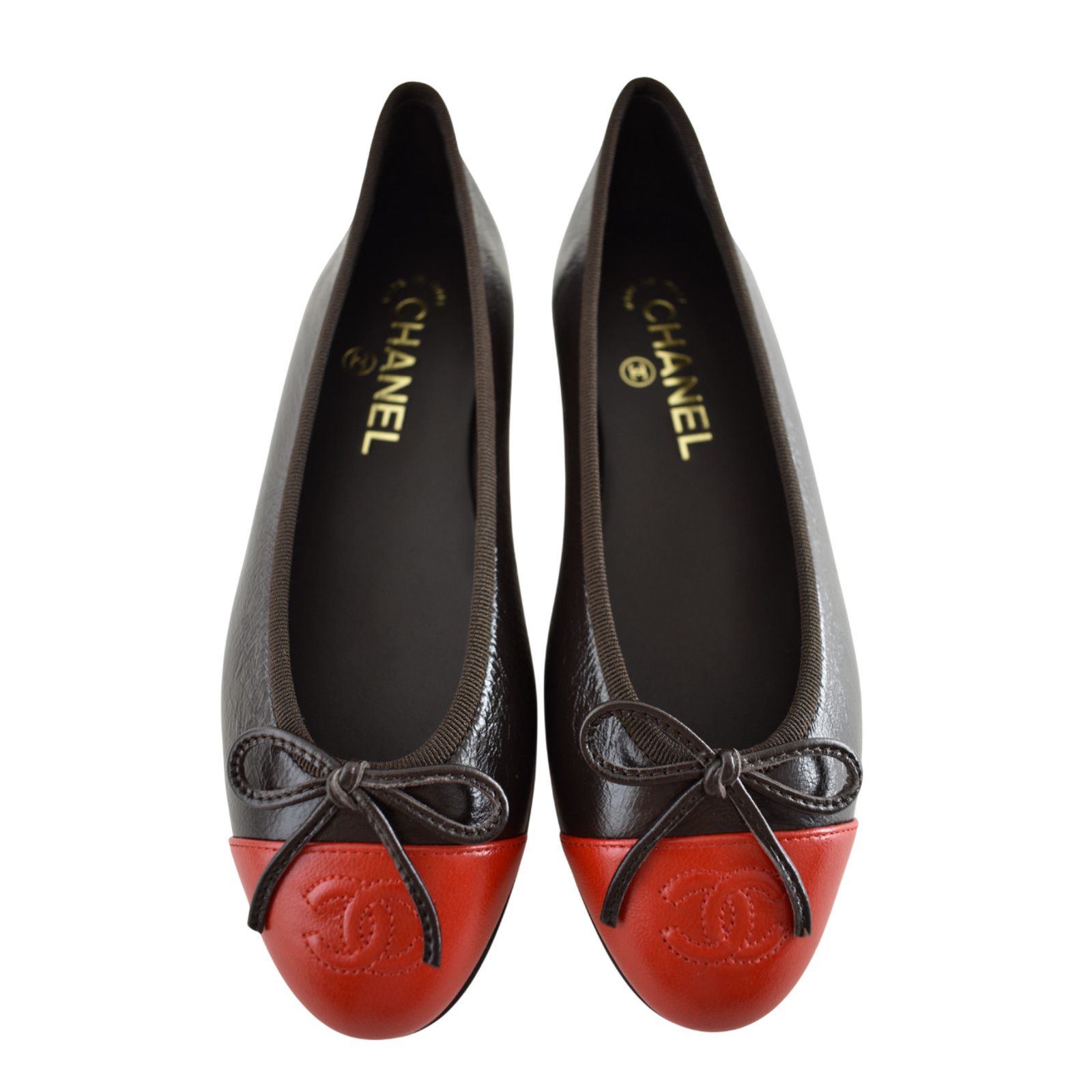 Chanel 26S Red Leather CC Logo Classic Ballet Ballerina Flat 36 Size US 6 / IT 36 - 1 Thumbnail