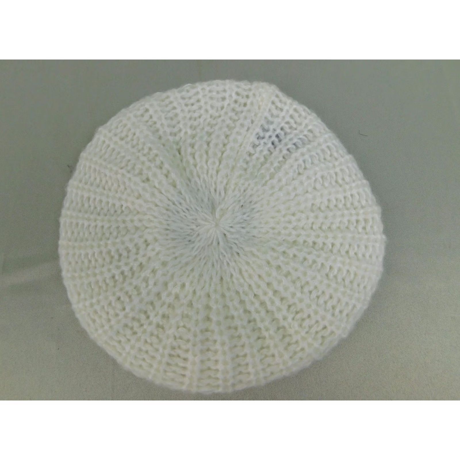 Vintage INC International Concepts Beret Hat Crochet Flower Ivory One Size Womens Knit Acrylic Size ONE SIZE - 5 Thumbnail