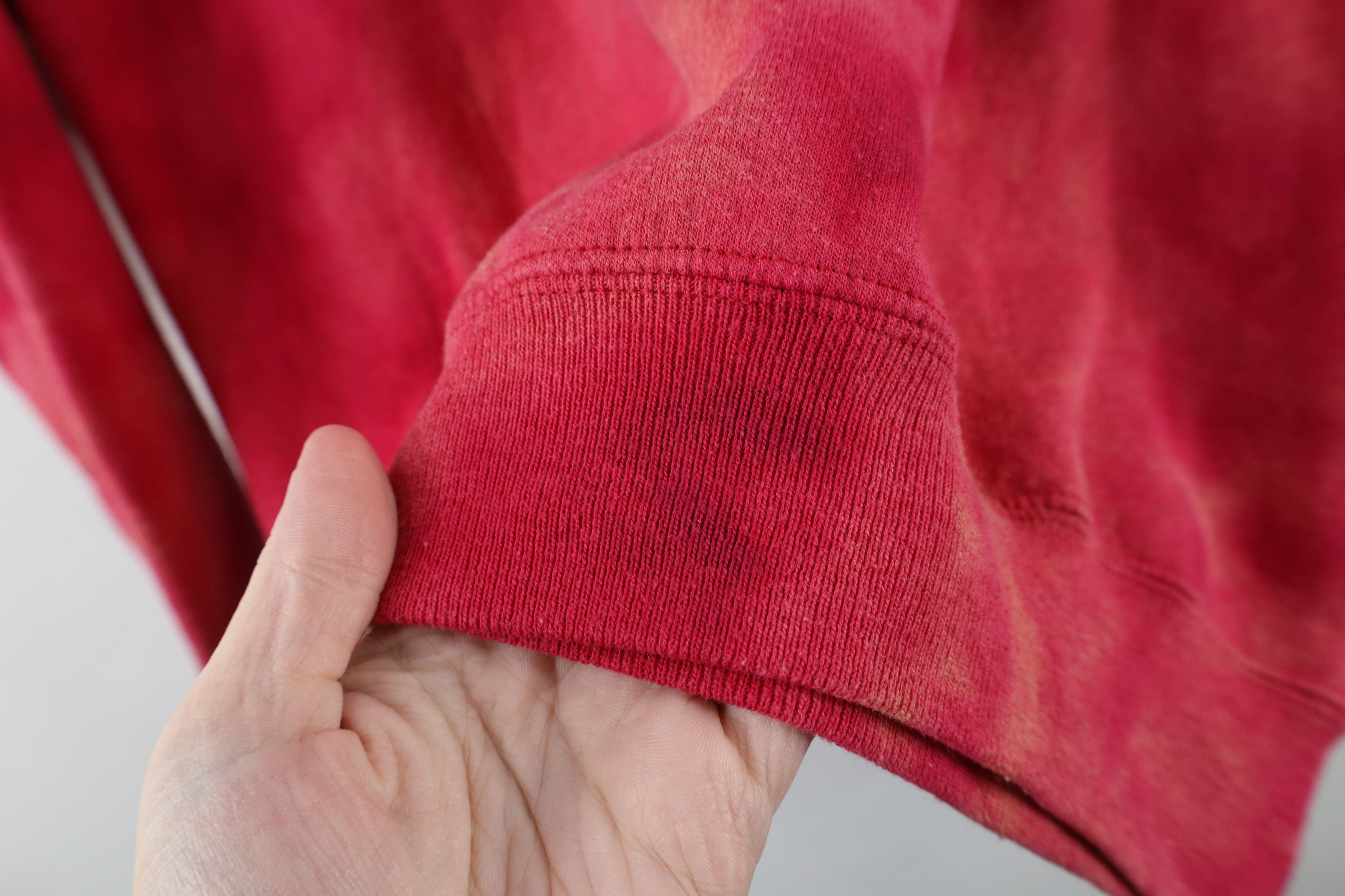 Vintage Vintage 90s Streetwear Acid Wash Crewneck Sweatshirt Red Size S / US 4 / IT 40 - 4 Thumbnail