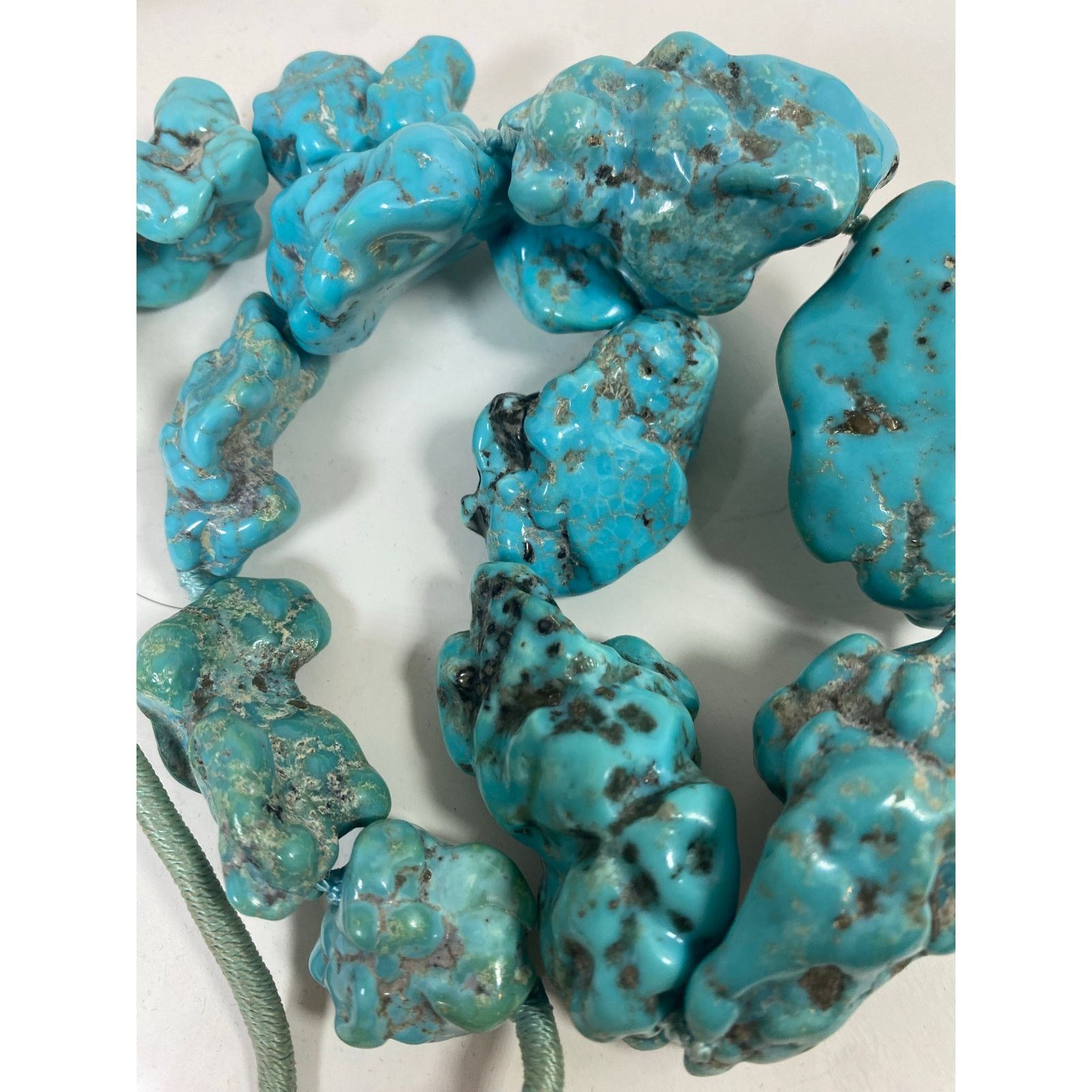 Other Large Turquoise Nugget Necklace Chunky Gemstone Jewelry Size ONE SIZE - 5 Thumbnail