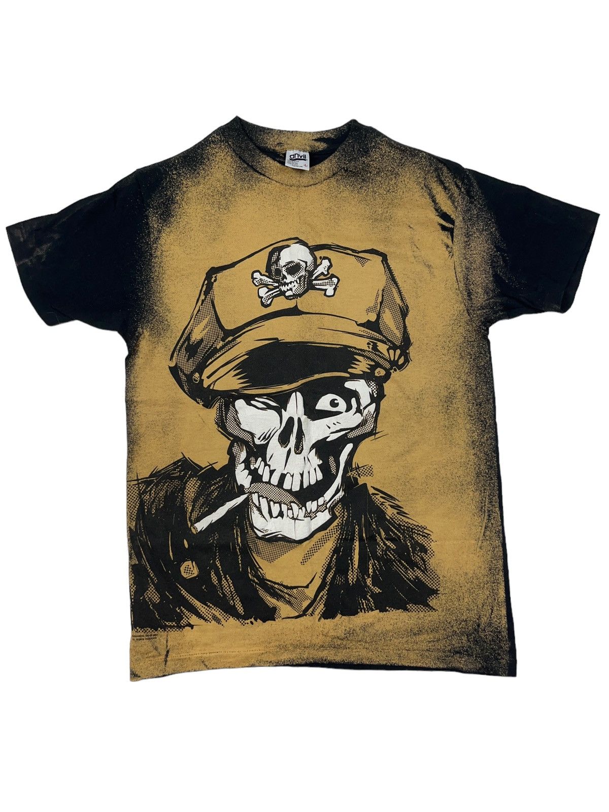 Vintage Vintage 1989 Smoking Skeleton Motorcycle T-shirt Size US L / EU 52-54 / 3 - 1 Thumbnail