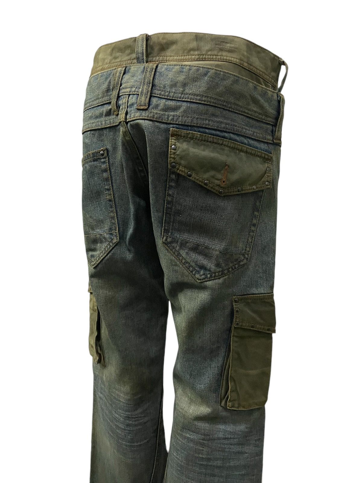 HIDEAWAYS × If Six Was Nine × In The Attic Hideaways Japan Muddy Dirty Double Waist Flared Cargo Jeans Size US 32 / EU 48 - 8 Thumbnail