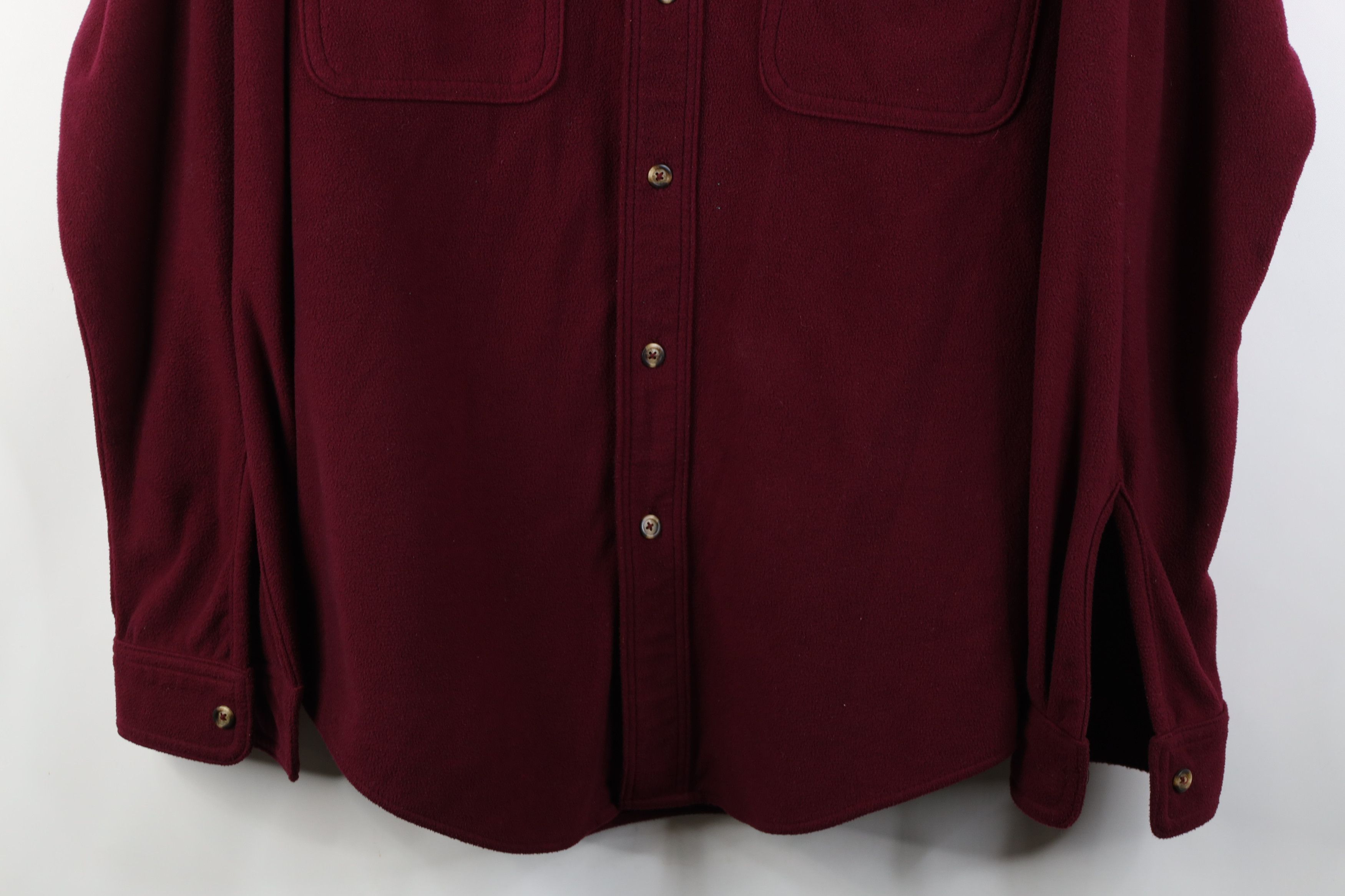 Cabelas Vintage 90s Cabelas Pocket Fleece Button Shirt Burgundy Size US XL / EU 56 / 4 - 3 Thumbnail