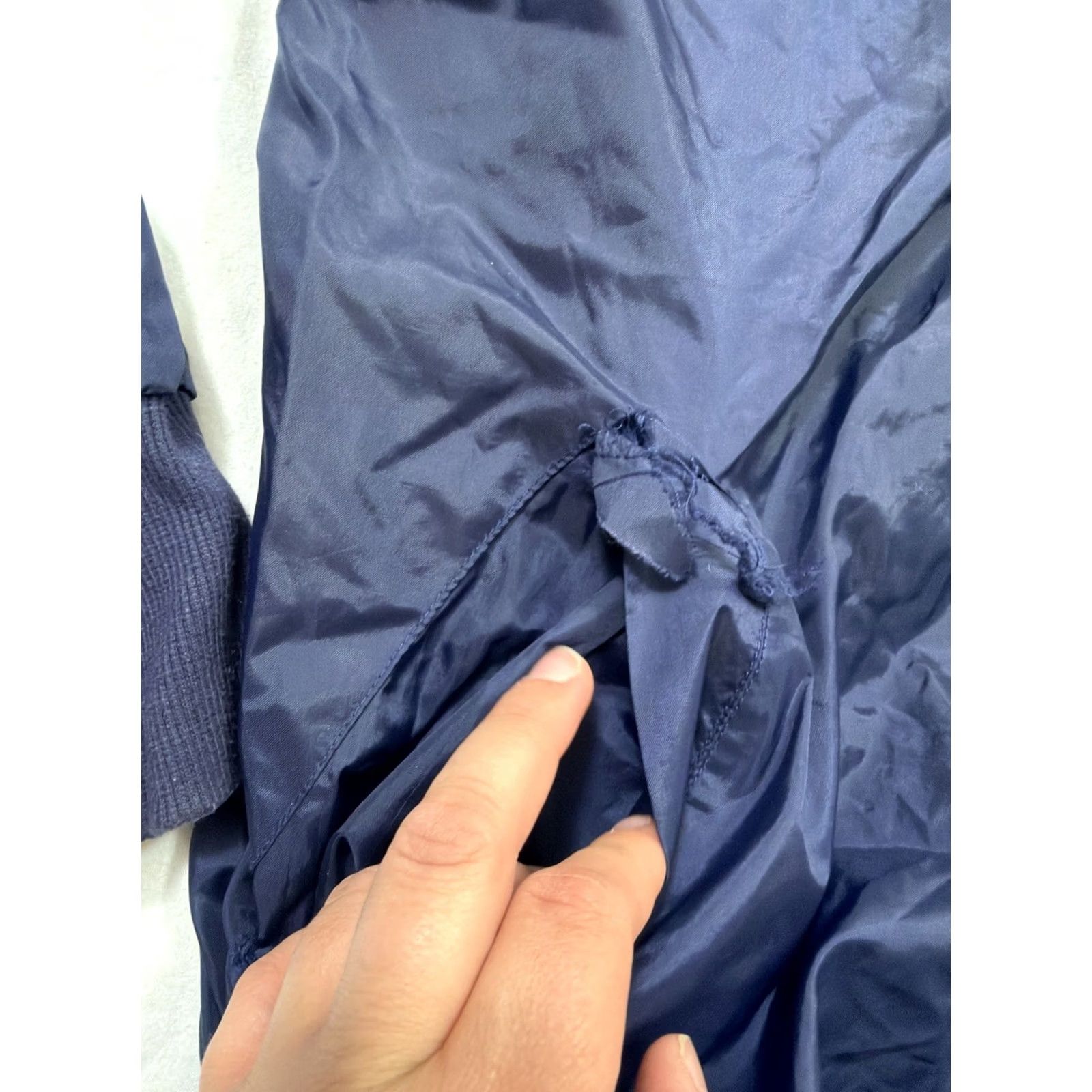 Nautica VINTAGE Nautica Zip Up Windbreaker Jacket XL Men Navy Blue Mid-Length Full Zip Nylon Softshell Streetwear Casual Size US XL / EU 56 / 4 - 4 Thumbnail
