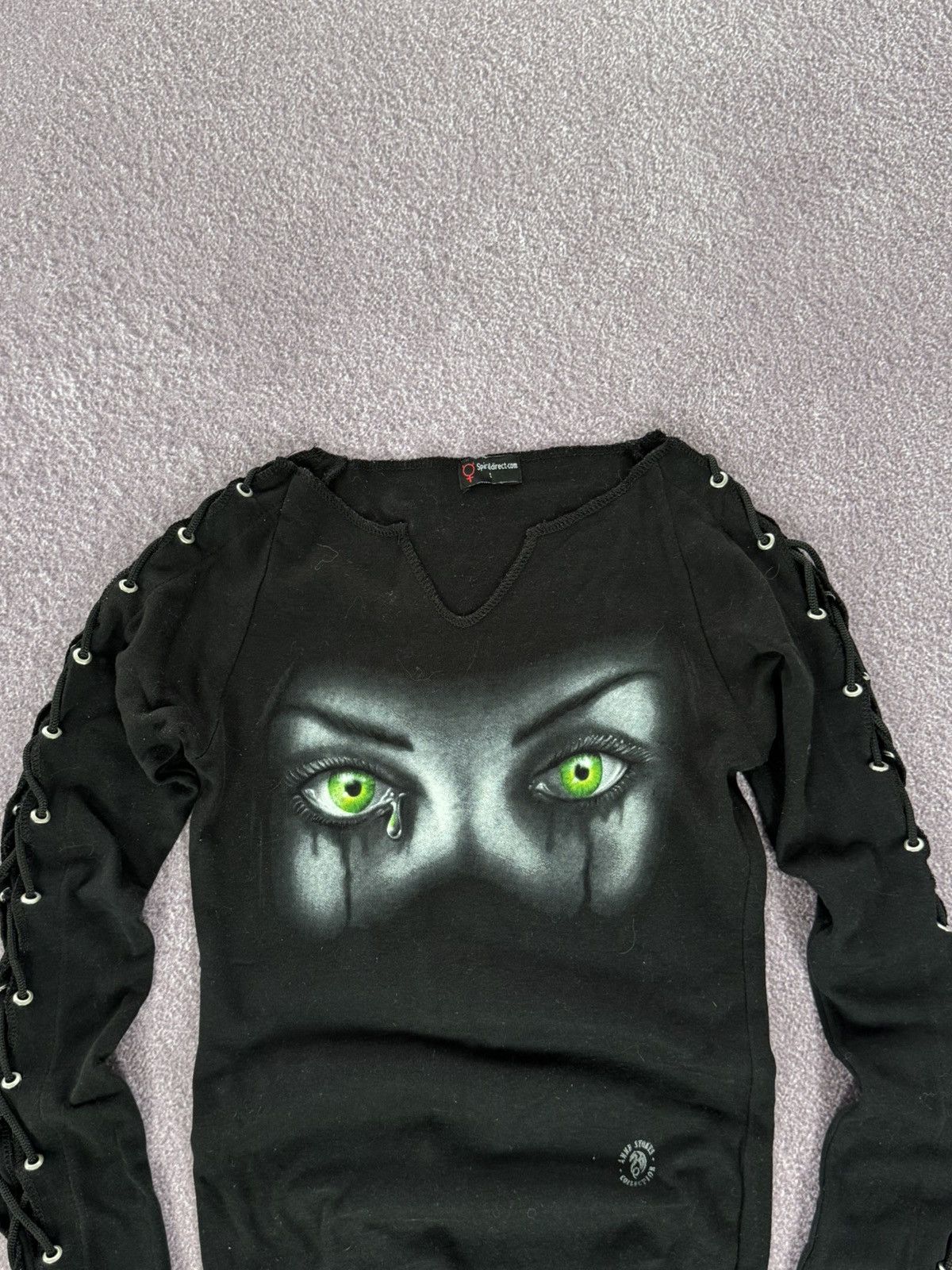 Japanese Brand Y2K Eyes Print 00s Goth Vibe Long Sleeve T-Shirt Size S / US 4 / IT 40 - 2 Thumbnail