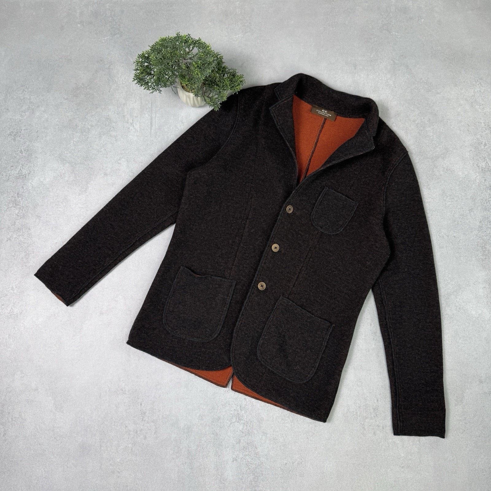 Corneliani Cc Corneliani Collection Blazer Cardigan Wool Size 52 Brown Size US L / EU 52-54 / 3 - 1 Thumbnail