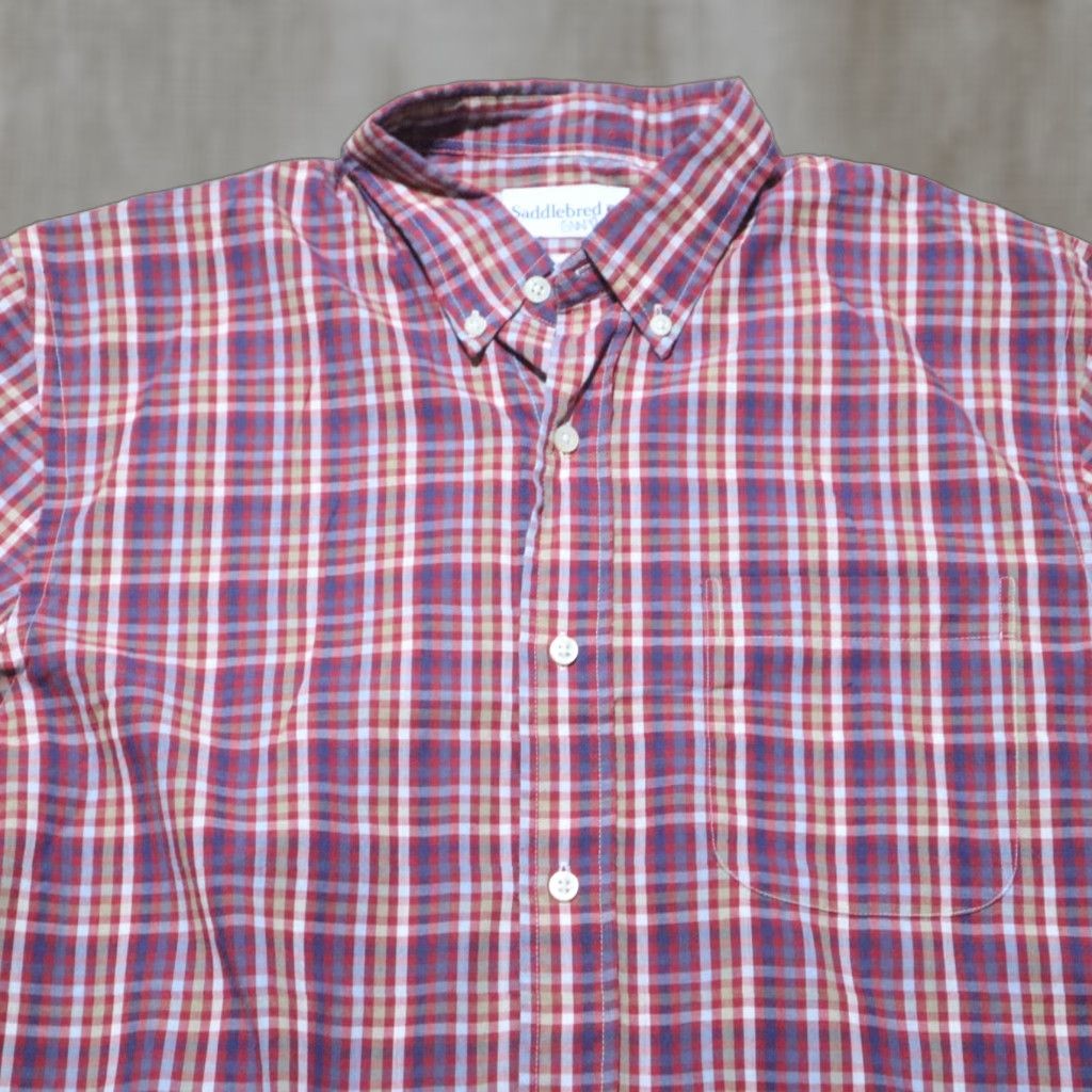 Vintage Saddlebred Shirt Button-Up Long Sleeve Red Plaid Adult M Medium Mens Size US M / EU 48-50 / 2 - 1 Thumbnail