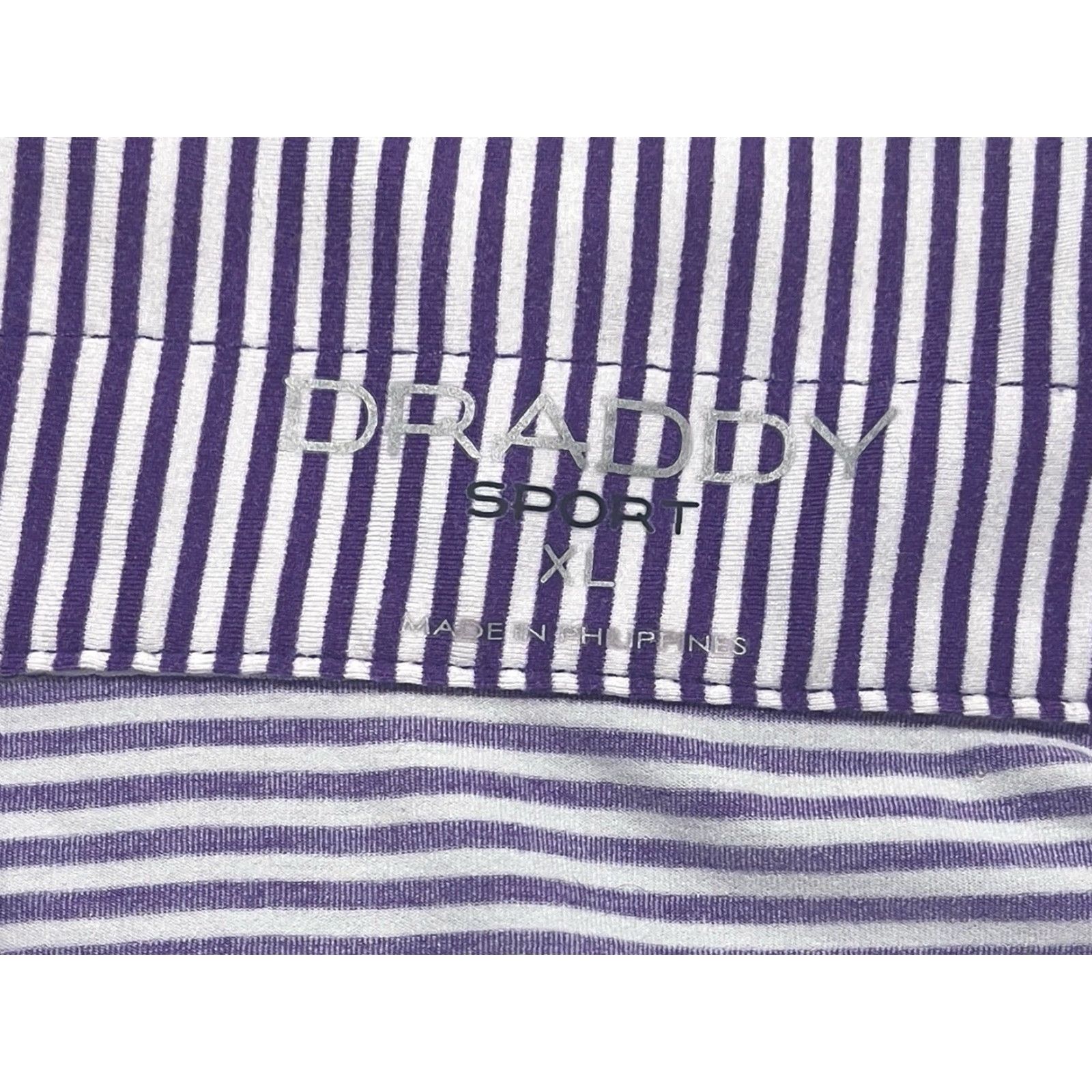 Vintage Draddy Sport Golf Shirt Shirt Mens XL Purple/White Striped Kiawah Island Club Size US XL / EU 56 / 4 - 5 Thumbnail
