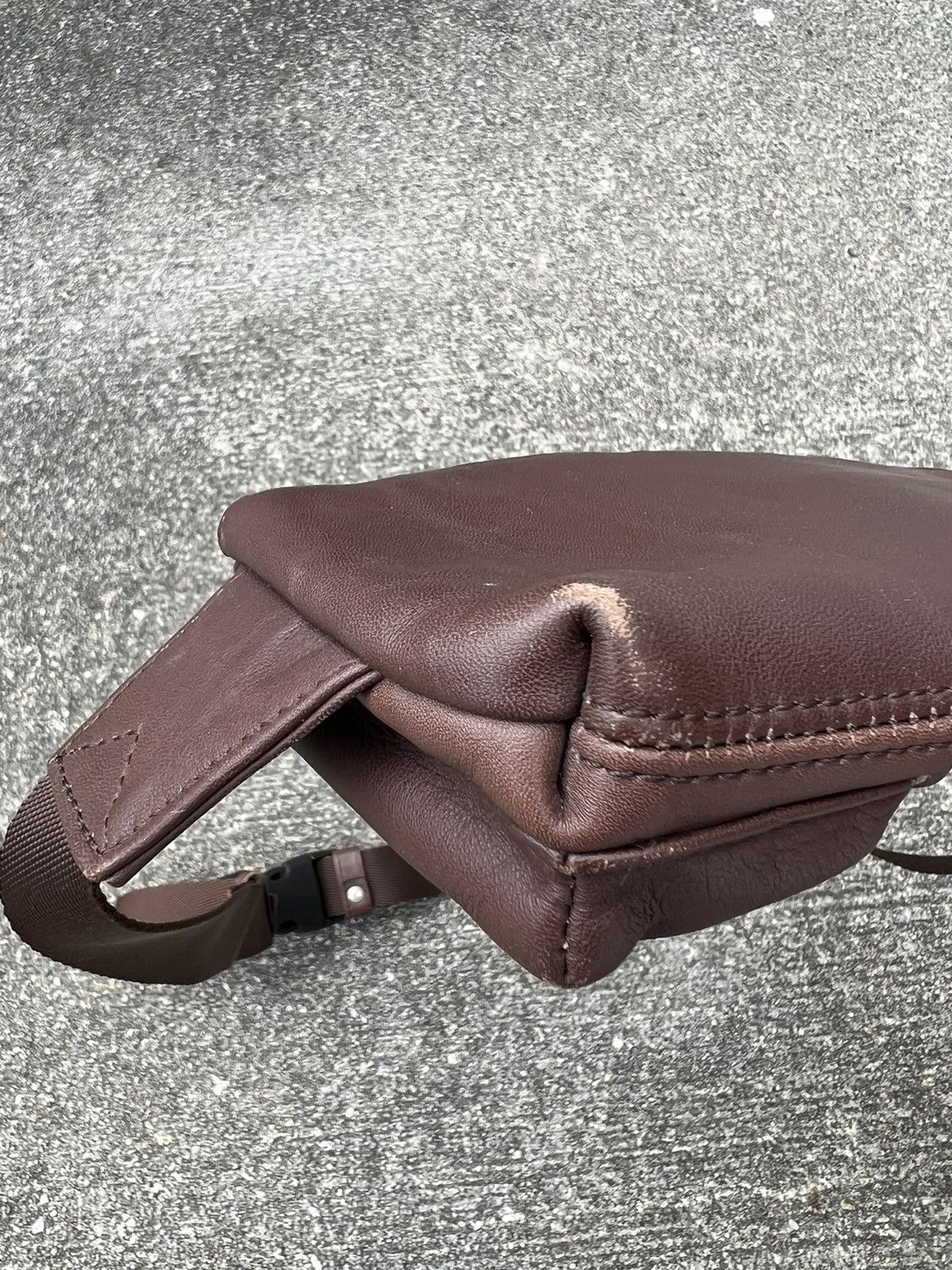 Leather VTG RONSON L.V.ARONSON Patina Brown Leather Mini Pouch Bag Size ONE SIZE - 22 Thumbnail