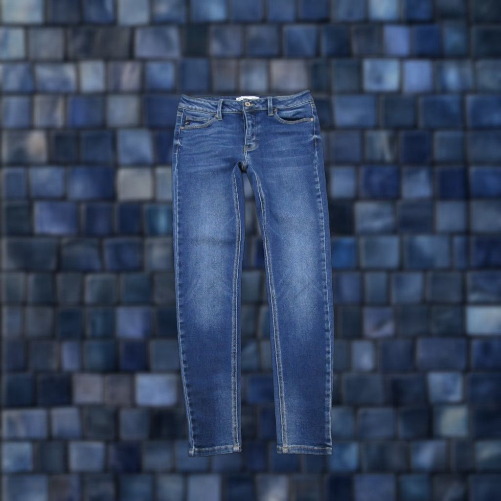 Vintage Kancan fot Maurices Jeans Button Fly Blue Stretch Denim Skinny Women's Size 28 Size 28" / US 6 / IT 42 - 1 Thumbnail