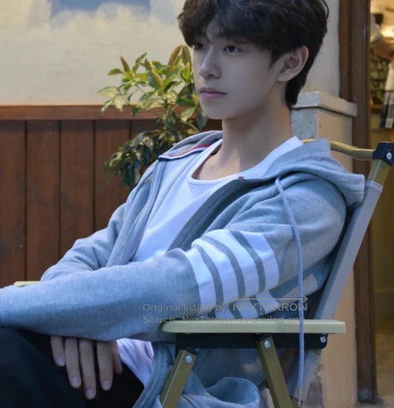 Thom Browne Thom Browne Grey Drawstring Long Sleeve Zip-Up Hoodie Size US XXL / EU 58 / 5 - 8 Thumbnail