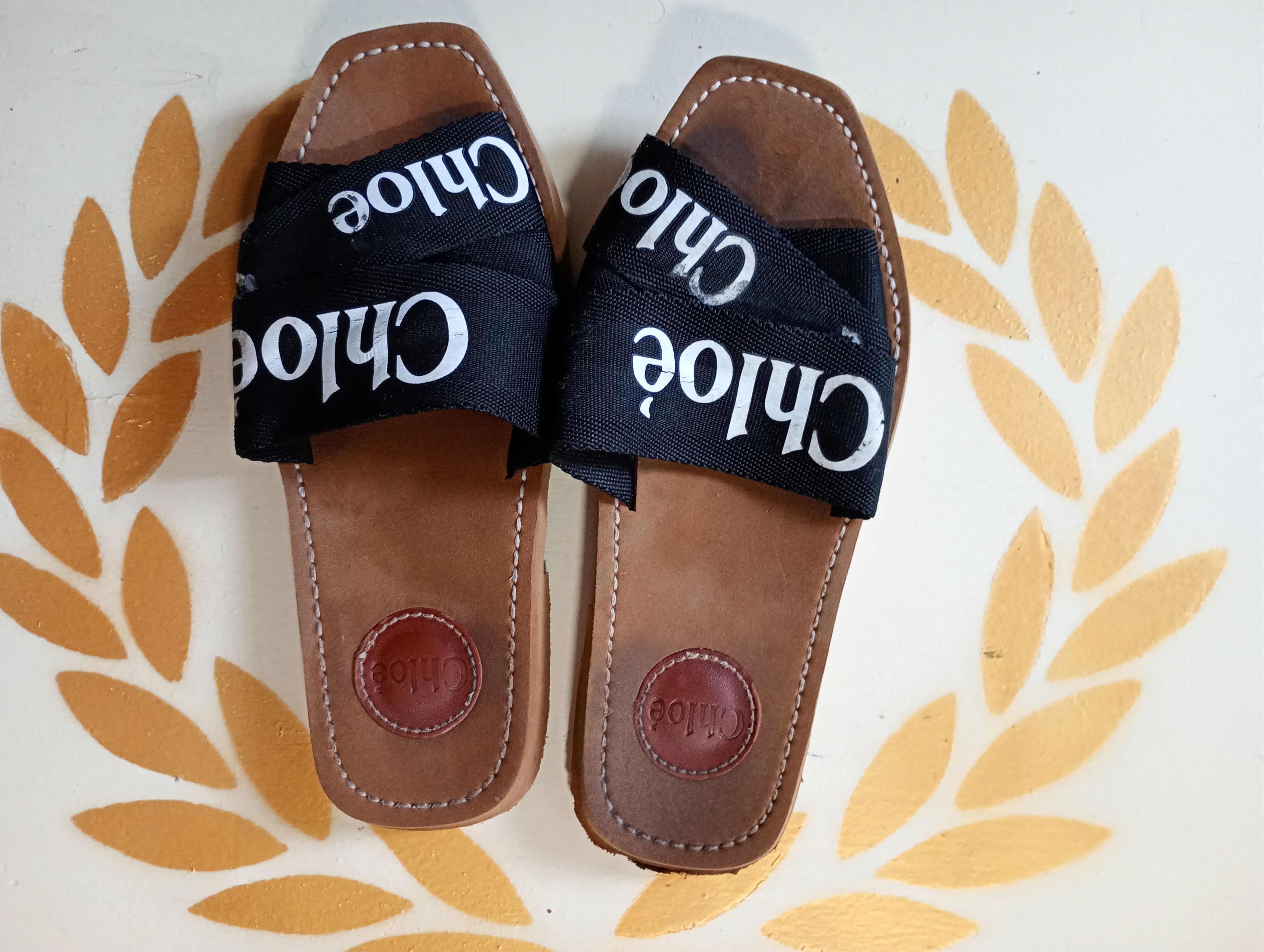 サンダル・ミュール Chloe 'Piia' Brown Espadrillas Sandals with Wedge Chloé | Piia brown leather wedges | Savannahs