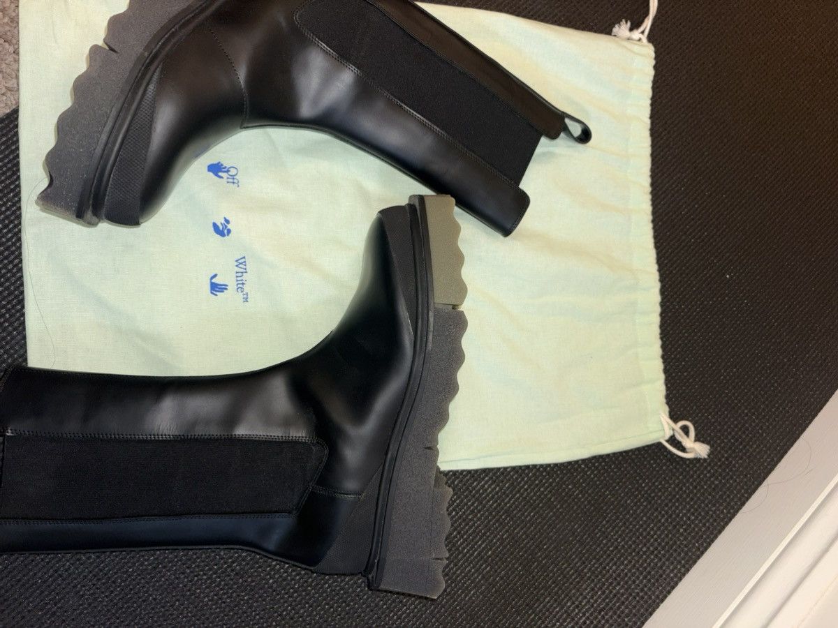Off-White Off-White Black Leather Chelsea Boots Tab Mid-Calf EU 38 Size US 8 / IT 38 - 5 Thumbnail