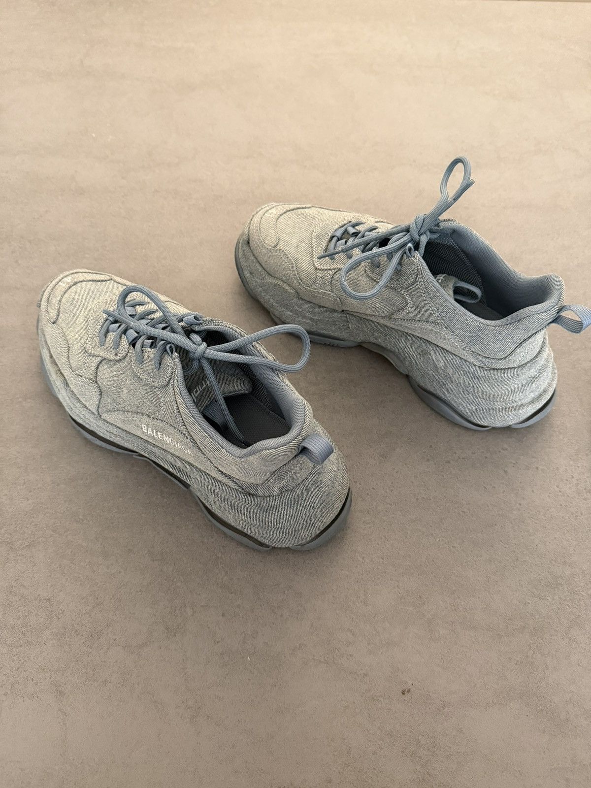 Balenciaga Balenciaga Triple S Denim Sneakers Light Blue – EU 41\ US 8 Size US 8 / EU 41 - 7 Thumbnail