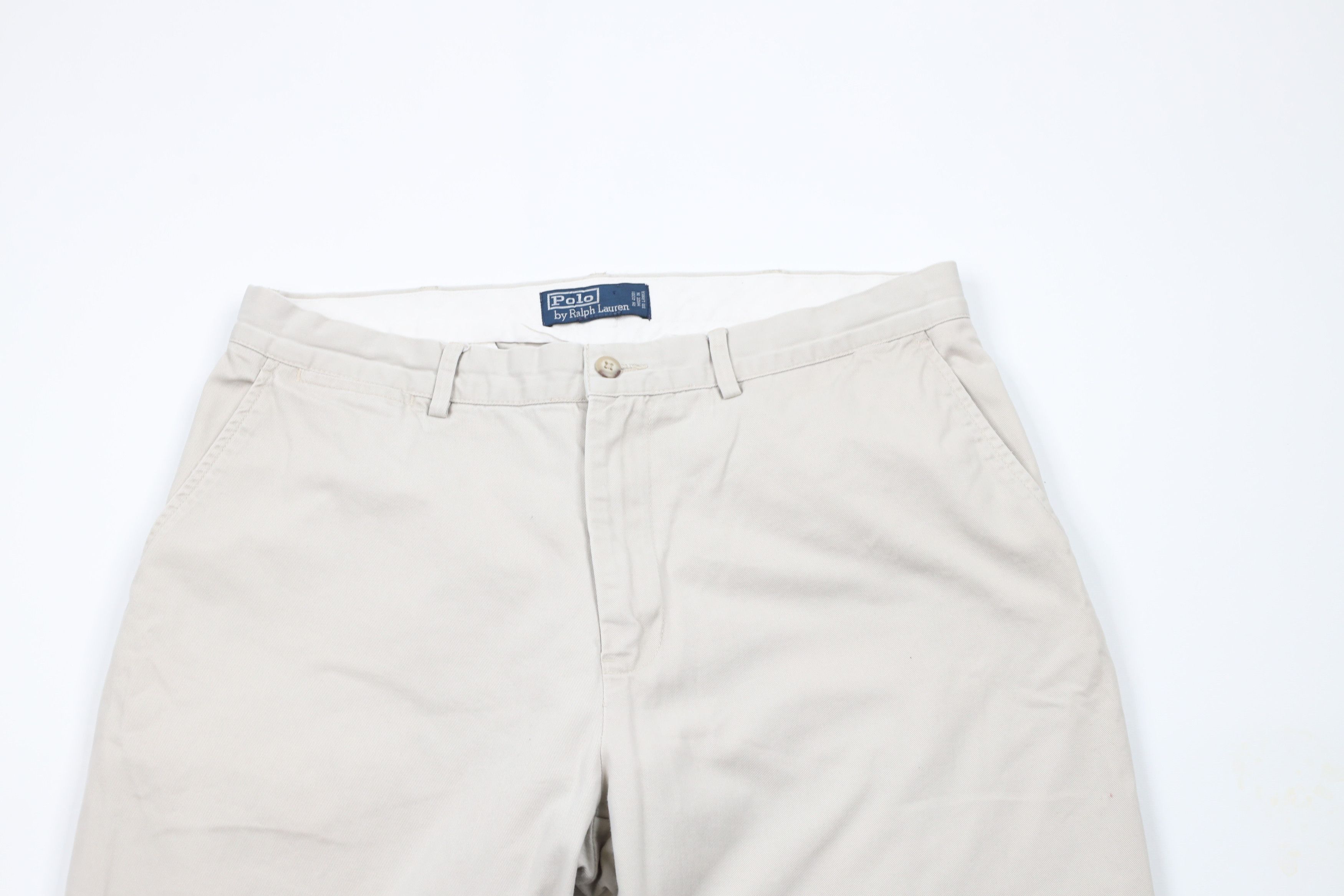 Ralph Lauren × Vintage Vintage 90s Ralph Lauren Front Cotton Chino Pants Beige Size US 34 / EU 50 - 2 Thumbnail