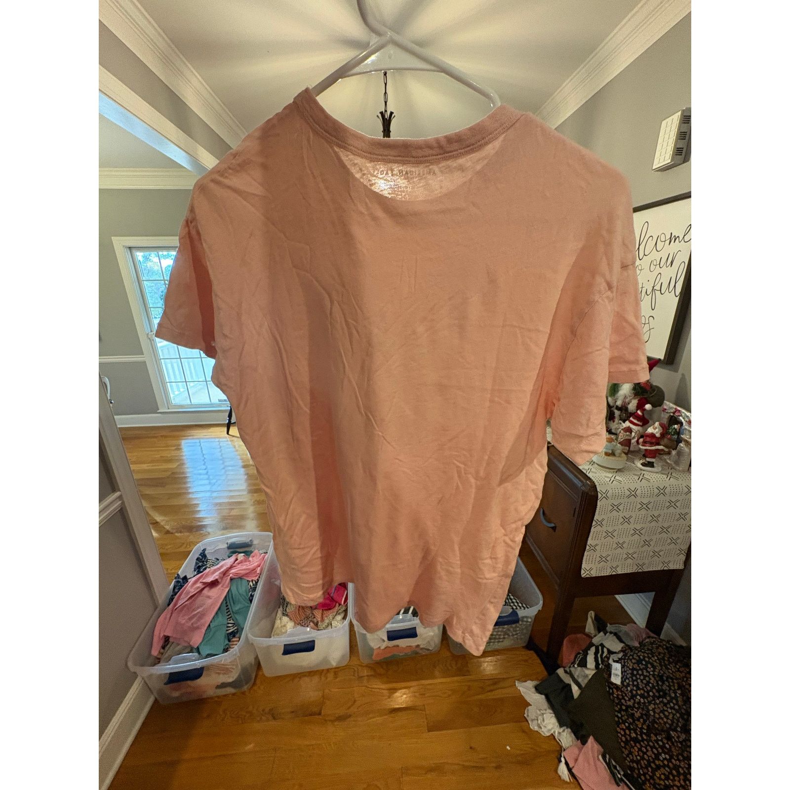 American Eagle Outfitters American Eagle XS Peach Graphic Floral T-Shirt Short Sleeve Size US XS / EU 42 / 0 - 4 Thumbnail