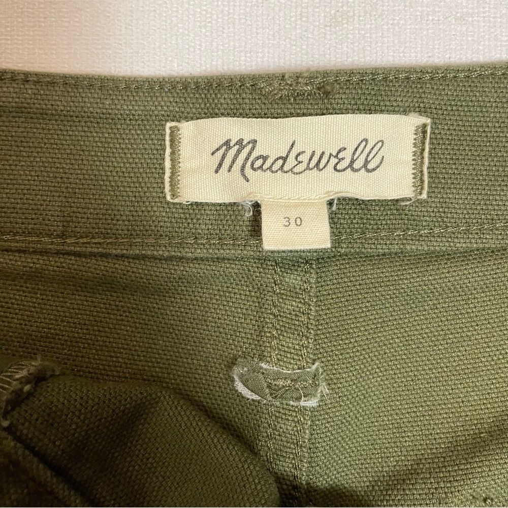 Madewell New Madewell Cotton Olive High Rise Shorts Size 30 Size 30" / US 8 / IT 44 - 4 Thumbnail