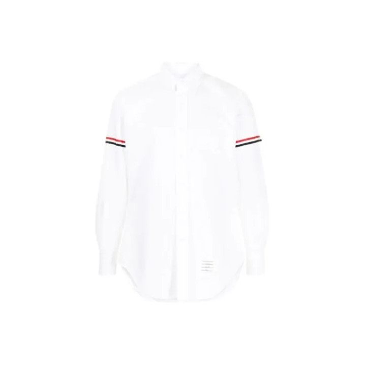 Thom Browne White Striped Long Sleeve Shirt