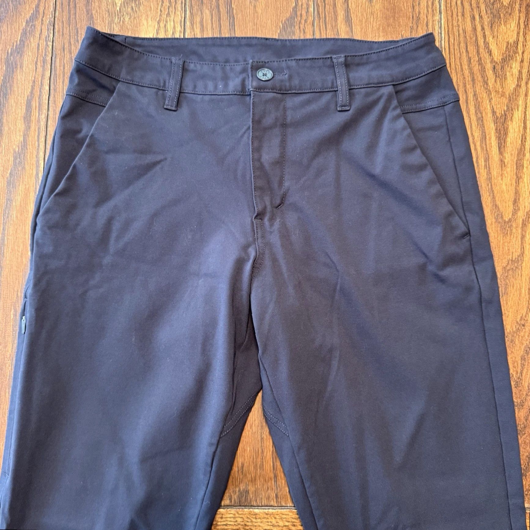 Vintage BYLT Premium Basics Pants Mens 33 Tall Navy Blue Everyday Pant 2.0 Regular Rise 10 Zip Button Chino Pockets Knit Stretch Casual Business Travel Size US 33 - 3 Thumbnail