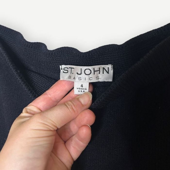 St. John Couture St. John Santana Knit Pants Cropped 4 Wool Blend Navy Blue  S