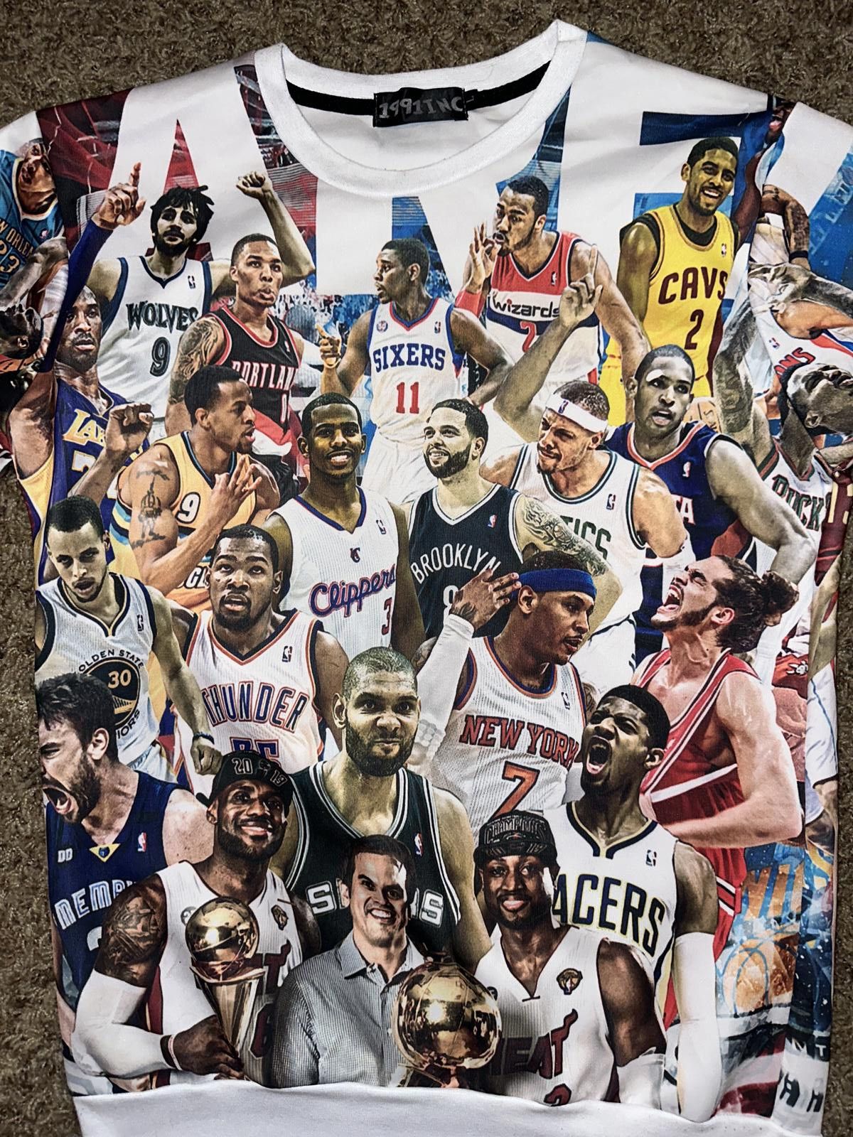 Designer NBA Superstars Legends Vintage Basketball 1991 Inc Shirt RARE Size US L / EU 52-54 / 3 - 2 Thumbnail