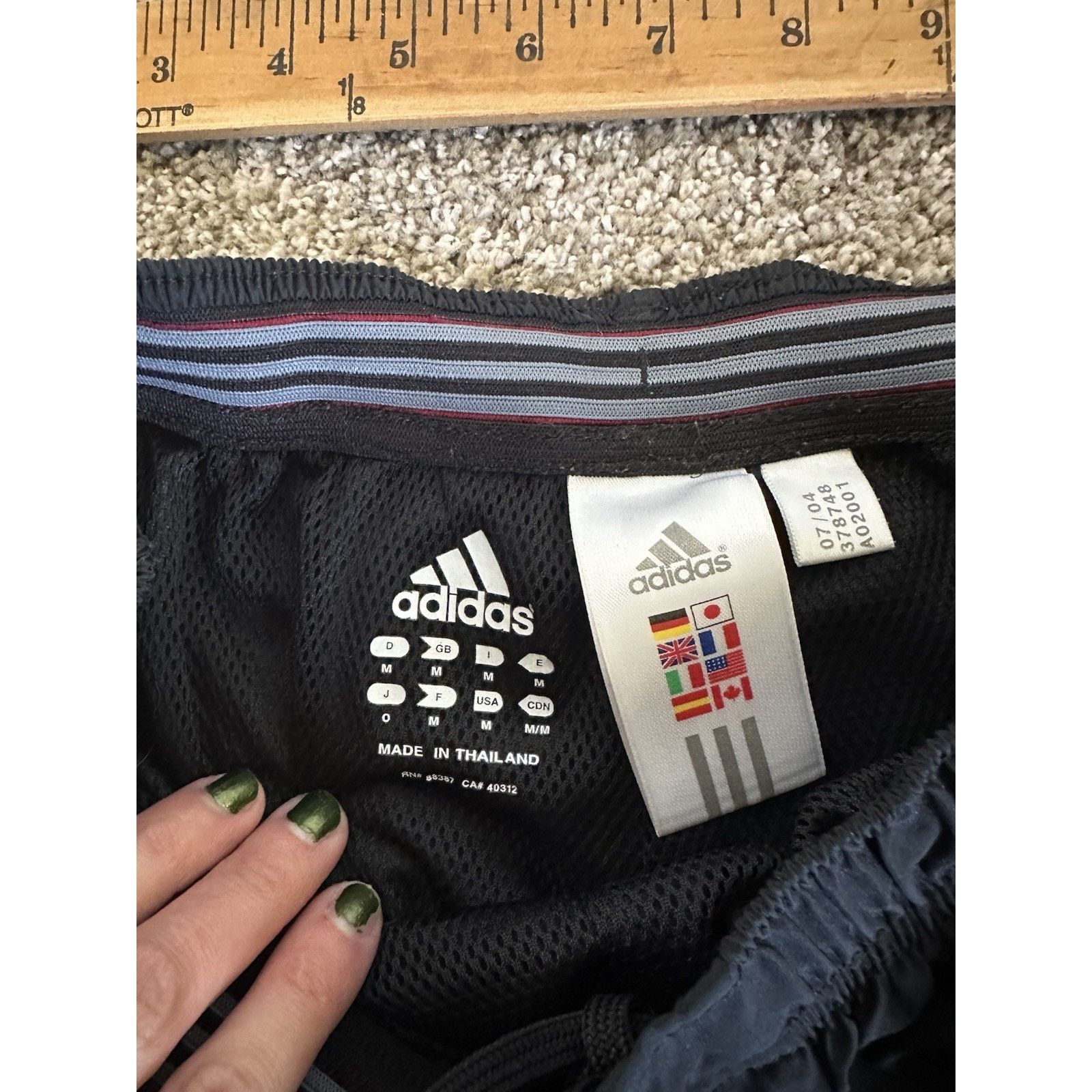 Adidas Vintage Y2K Adidas Pants Men Medium Black Windbreaker Size US 31 - 8 Thumbnail