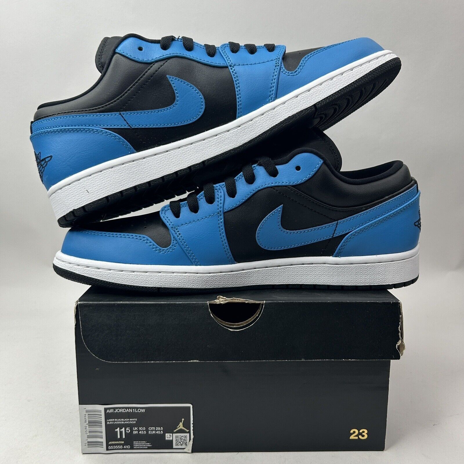 Nike Nike Air Jordan 1 Low Retro “Laser Blue Black” 2023 Size US 11.5 / EU 44-45 - 2 Thumbnail