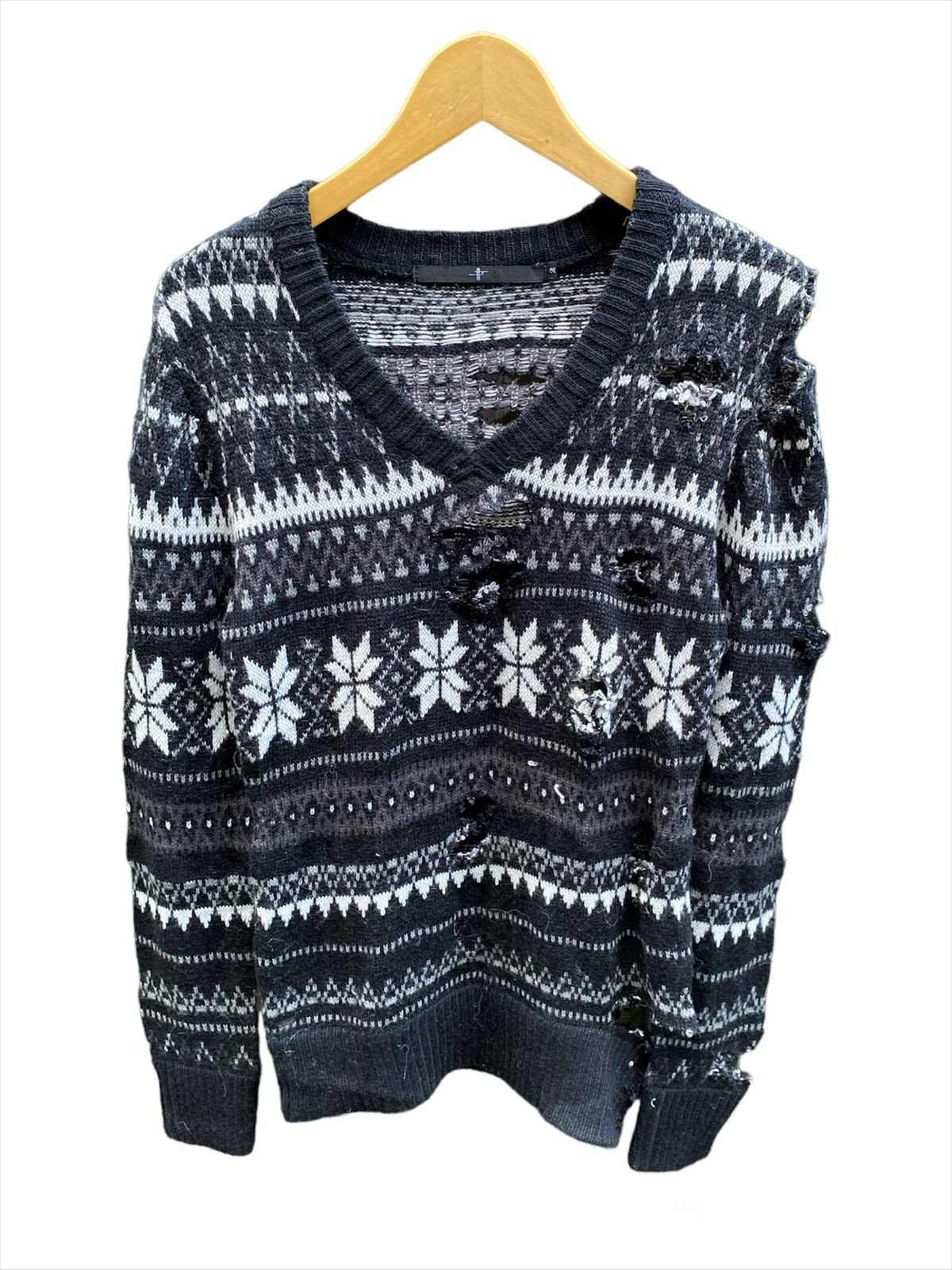 If Six Was Nine × Junya Watanabe × Le Grande Bleu (L.G.B.) Japanese No ID Distressed knit sweater number nine style Size US M / EU 48-50 / 2 - 1 Thumbnail