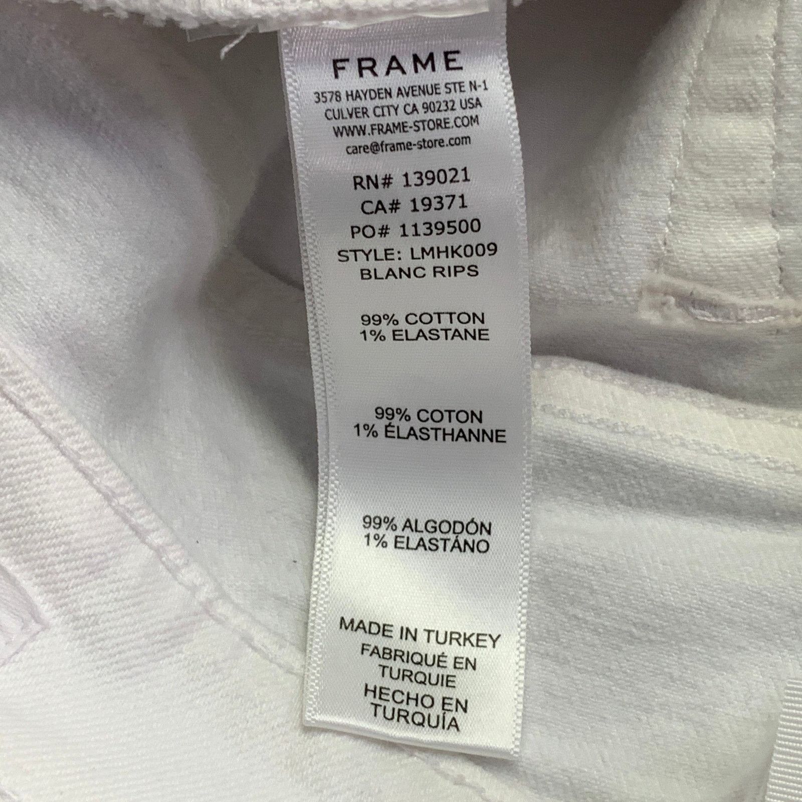 Frame FRAME Rips White Twill Cotton Distressed Low Rise Skinny Size US 29 - 7 Thumbnail